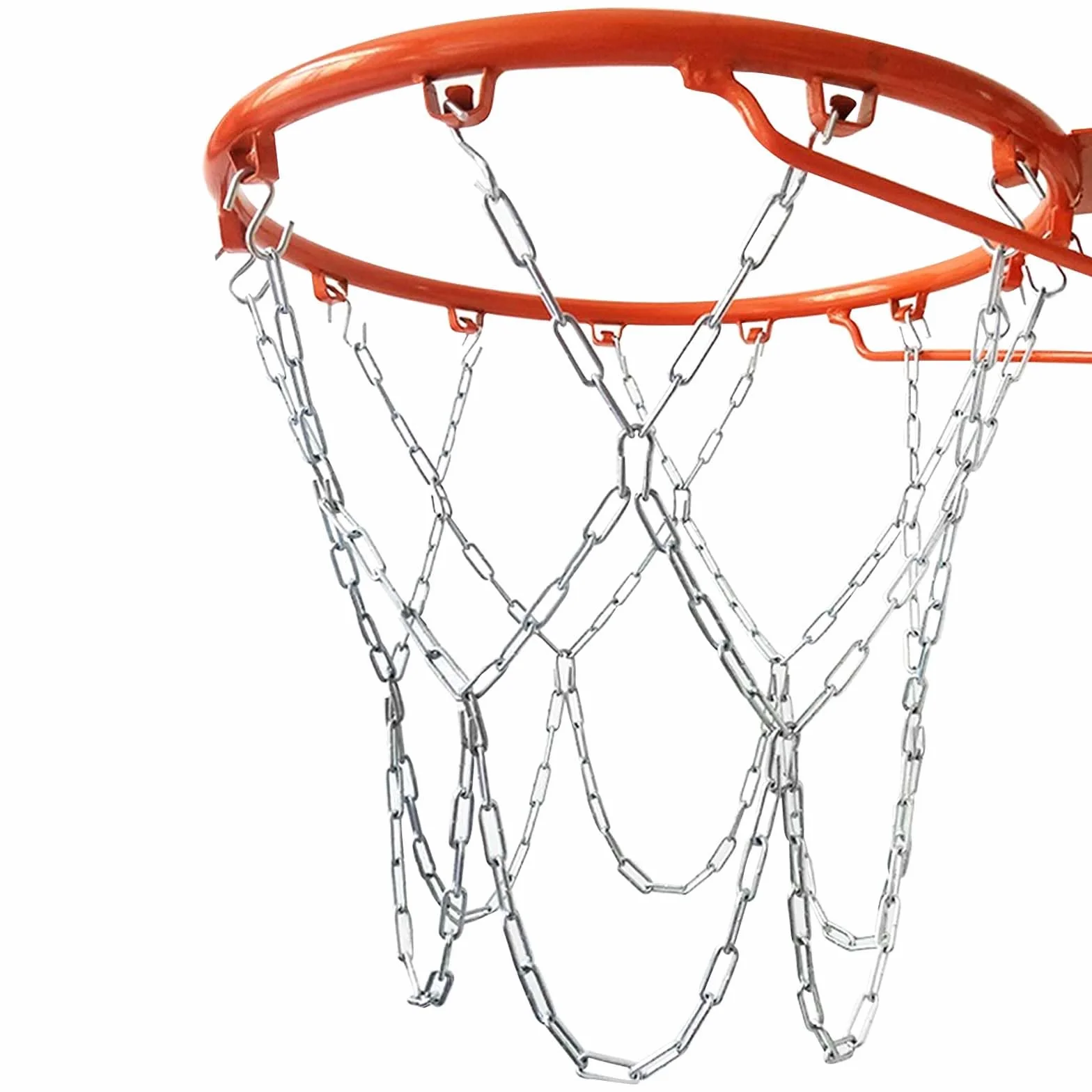 Red de Baloncesto Cadenas Metal con 12 Gancho en S Resistente Exterior Repuesto