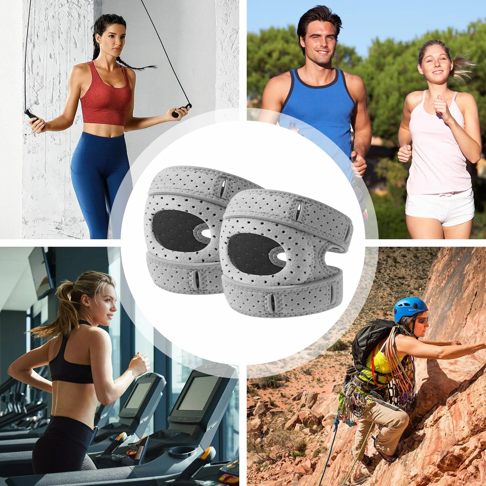 Rodillera Deportiva Ajustable Transpirable Antideslizante Hombre Mujer Menisco Ligamento Entrenamiento Correr