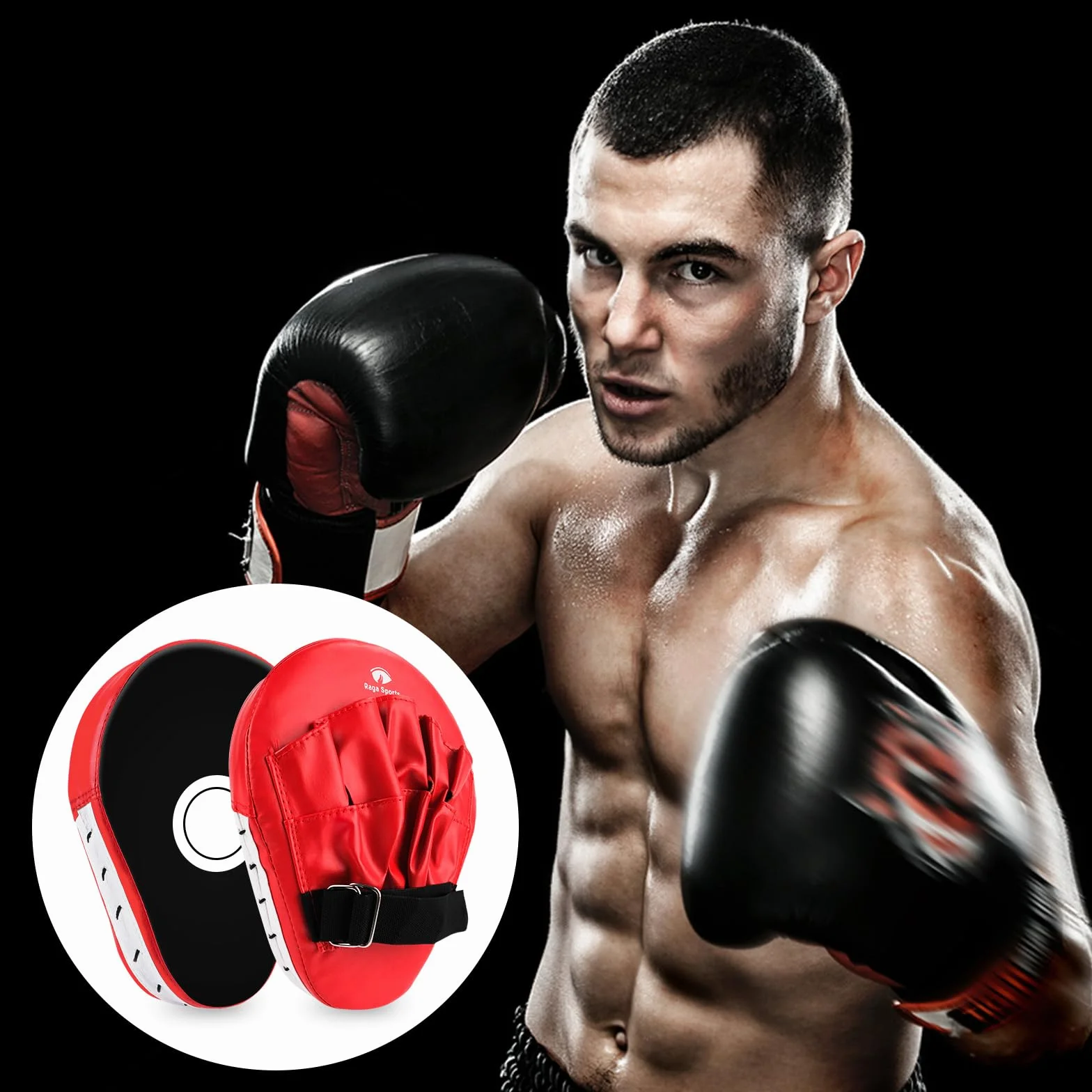 Almohadillas de Enfoque de Boxeo, Manoplas Curvadas para Sparring, Kick Boxing, Artes Marciales