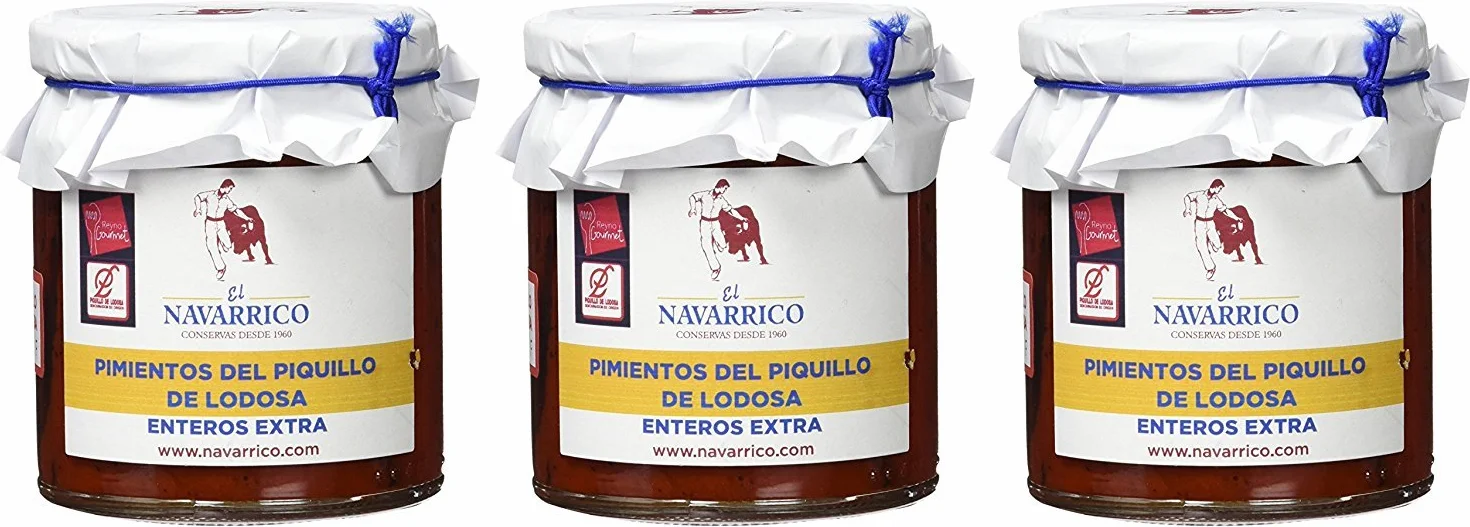 EL NAVARRICO - Pimientos del piquillo de Lodosa enteros extra 400 gr - pack de 3