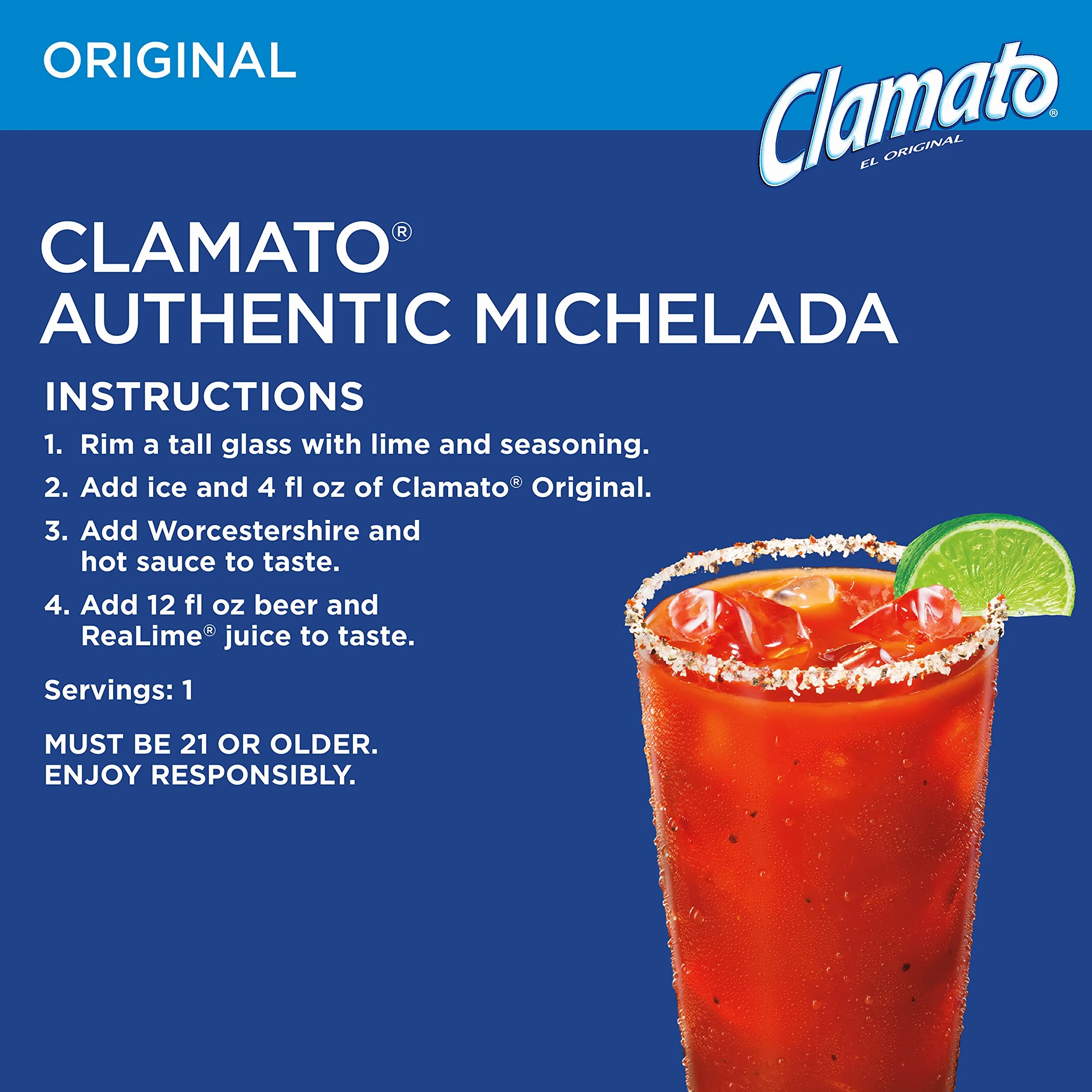 Clamato Jugo de Tomate Mezcla para Cócteles Micheladas Bebida Mexicana Pack de 8 botellas de 1,89 litros