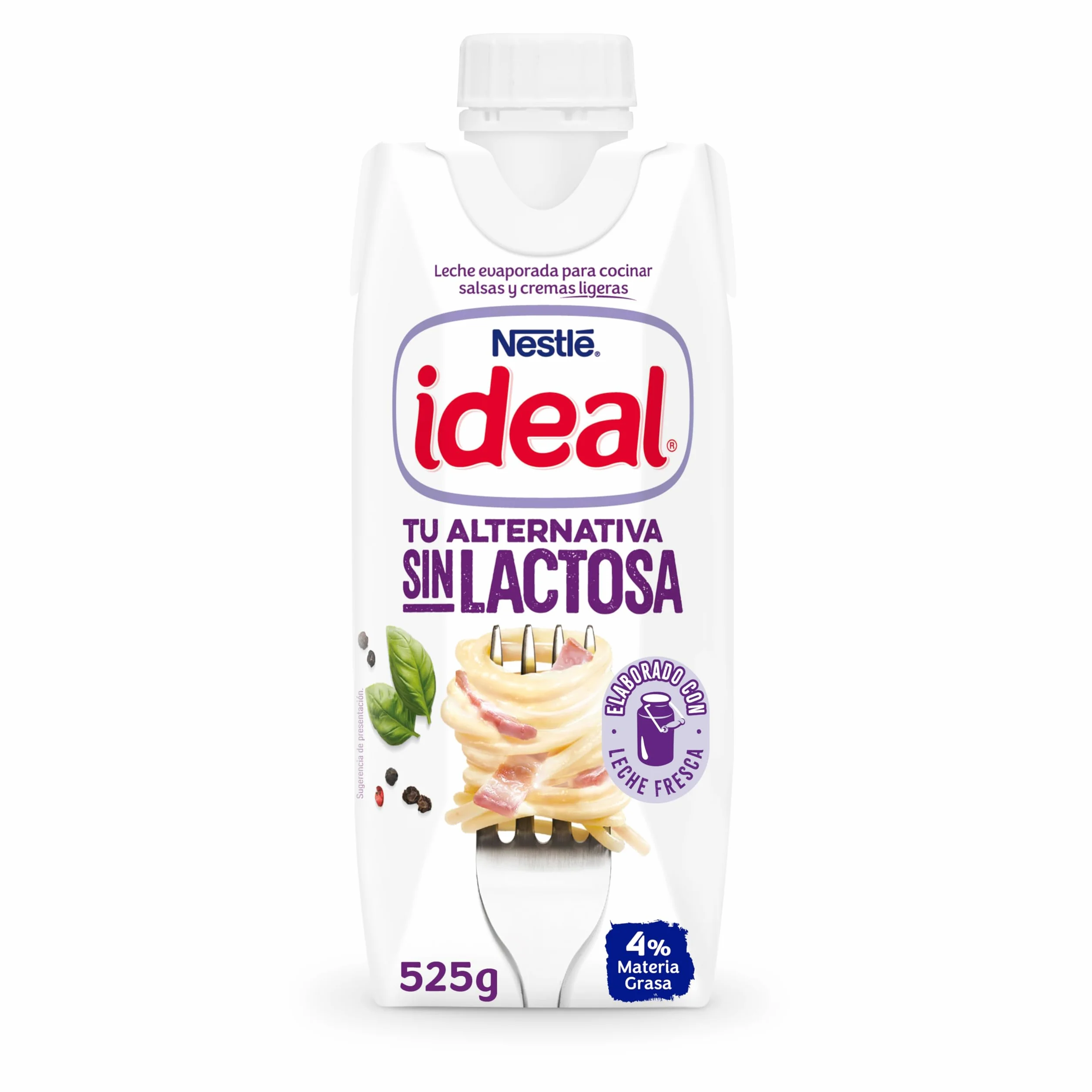 Nestlé Ideal Leche evaporada Sin Lactosa 12 x 500 ml (525 g)