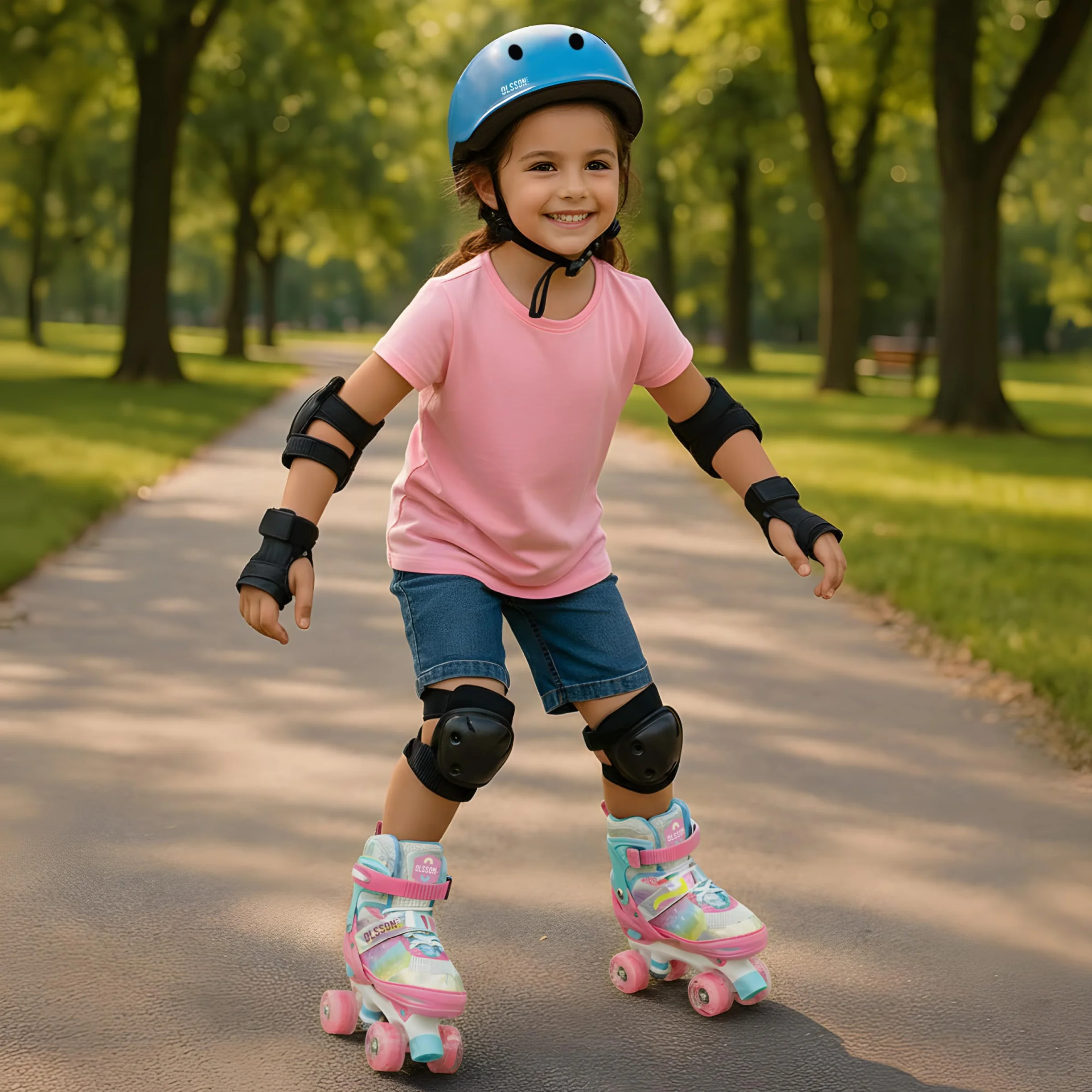 Patines OLSSON Blossom Niños 4 Ruedas con Luces ABEC 7 Carbono Talla Ajustable 28-35