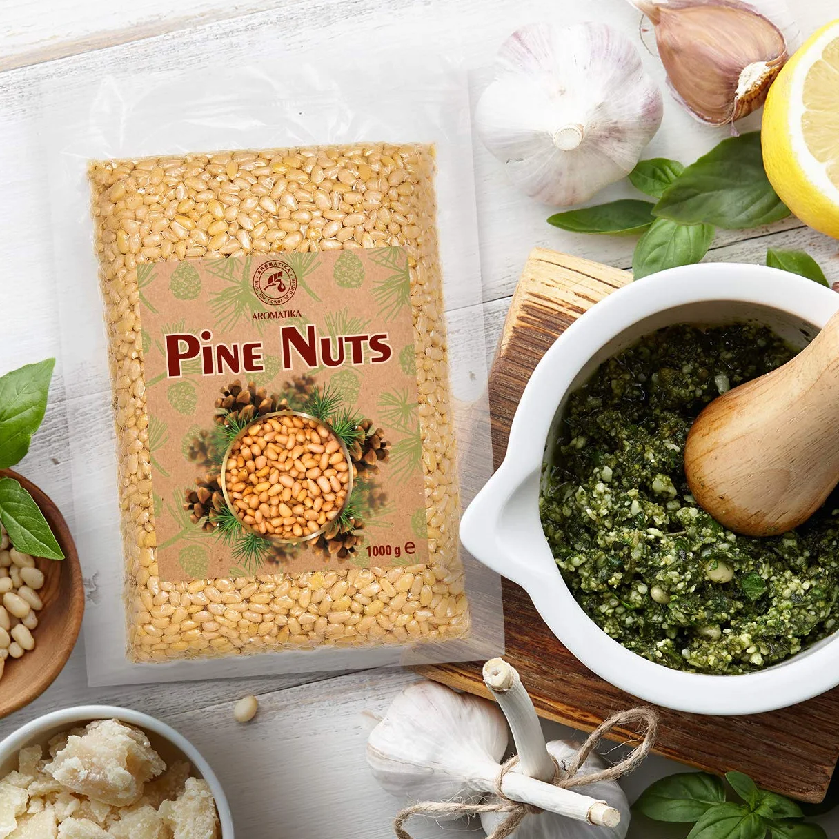 Piñones Silvestres 1000g - 1kg - Piñones Siberianos Naturales - Piñones sin Cáscara - Piñones para Pesto - Piñones Siberianos para la Alimentación y la Cocina