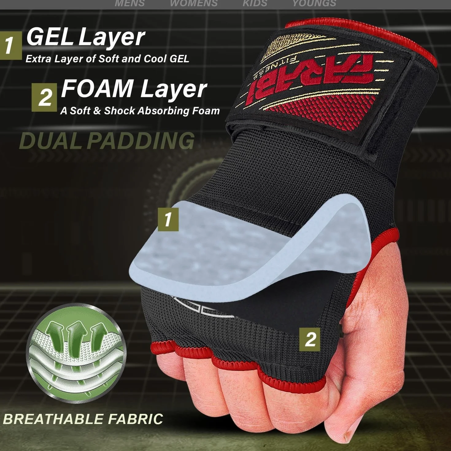 Guantes de Boxeo con Gel Acolchado para MMA, Muay Thai y Kickboxing, 80 cm