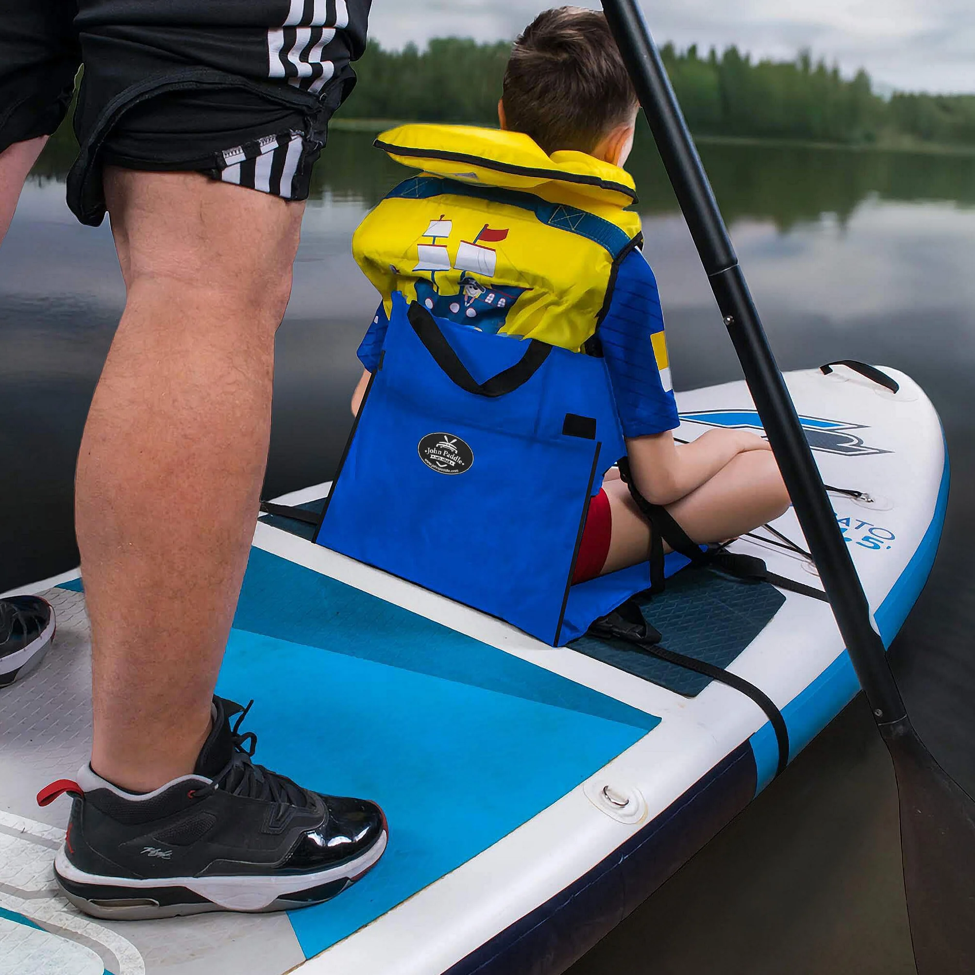 Asiento universal para kayak SUP azul, adaptable a todas las tablas, instalación fácil con 2 puntos