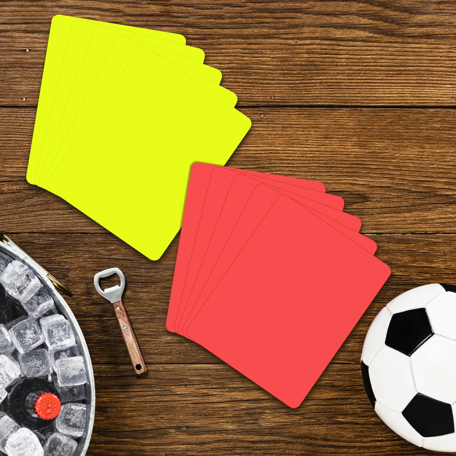 APOMOONS Juego de 10 tarjetas de árbitro de fútbol, tarjetas amarillas y rojas para partidos