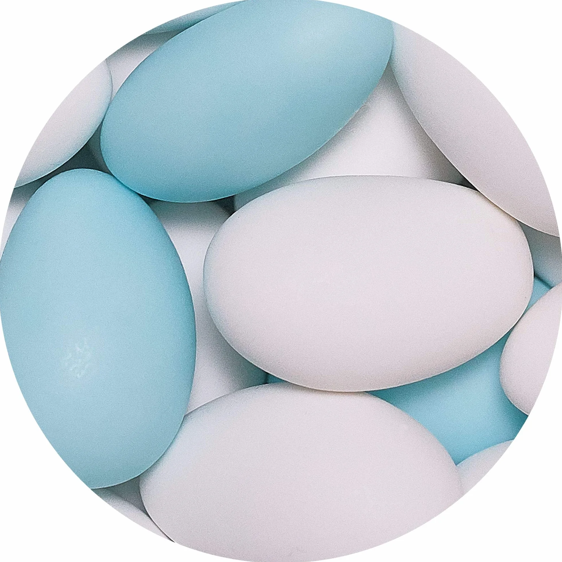 EinsSein Peladillas de Almendra Gracile Blanco y Azul cielo mate 1kg | 300 pieza Confeti Dulce para Fiestas | Grageas para Boda Bautizo y Comunión | Cumpleaños y Eventos