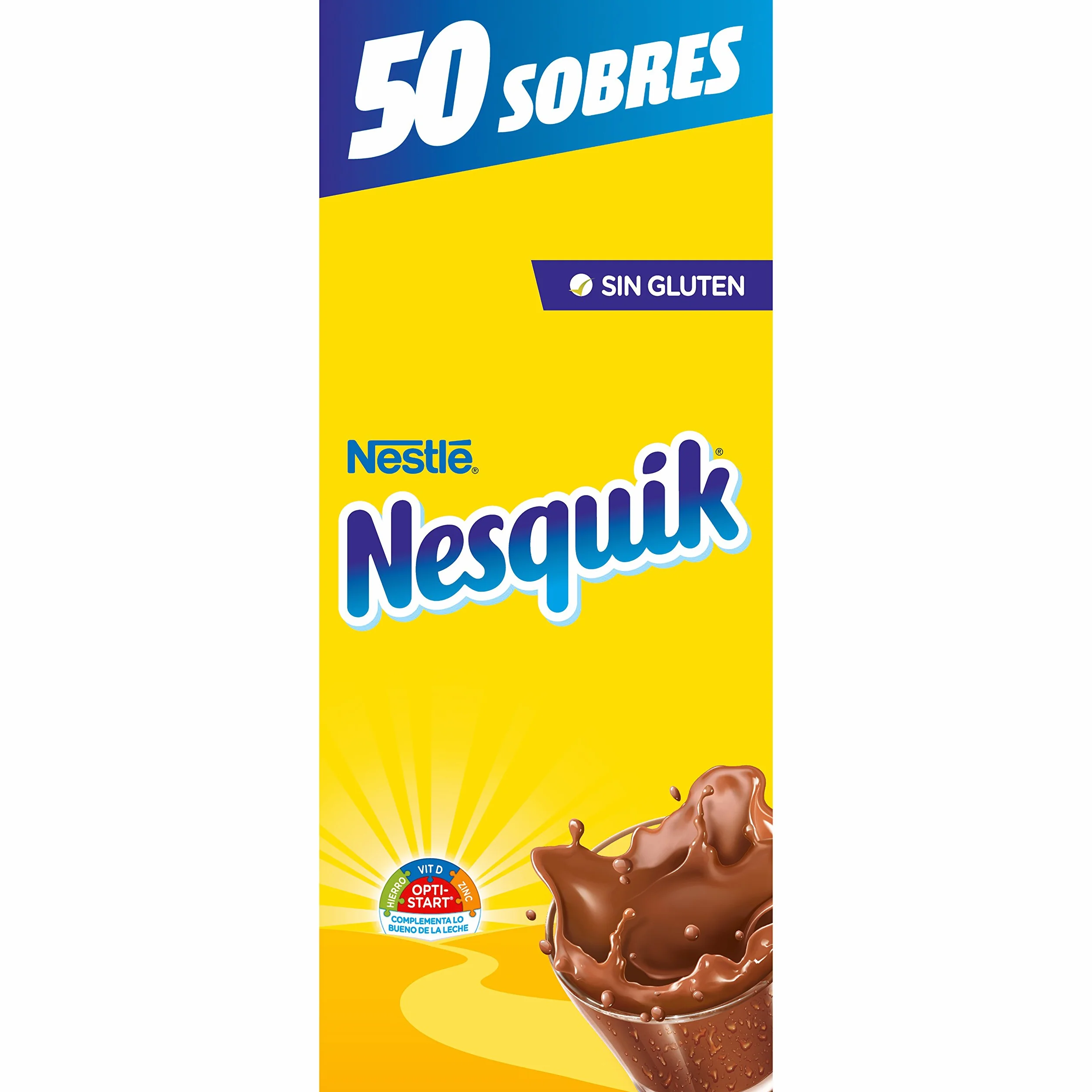 Nesquik cacao soluble instantáneo - 1 paquete x 50 sobres de 13,5 g - Total: 675 g