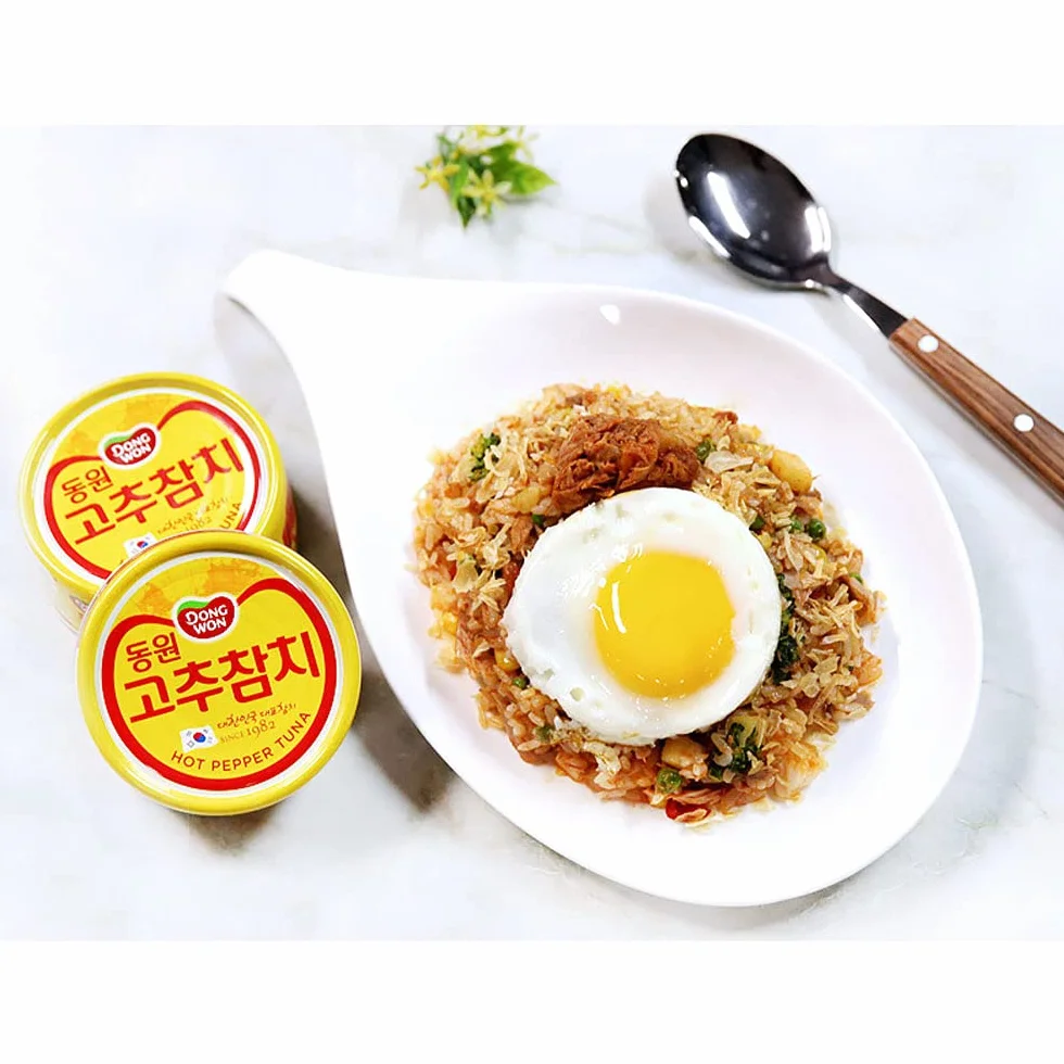 Lata de atún Dongwon con salsa de pimiento picante, 3.5 oz (100 g) x 5 latas - Atún enlatado coreano