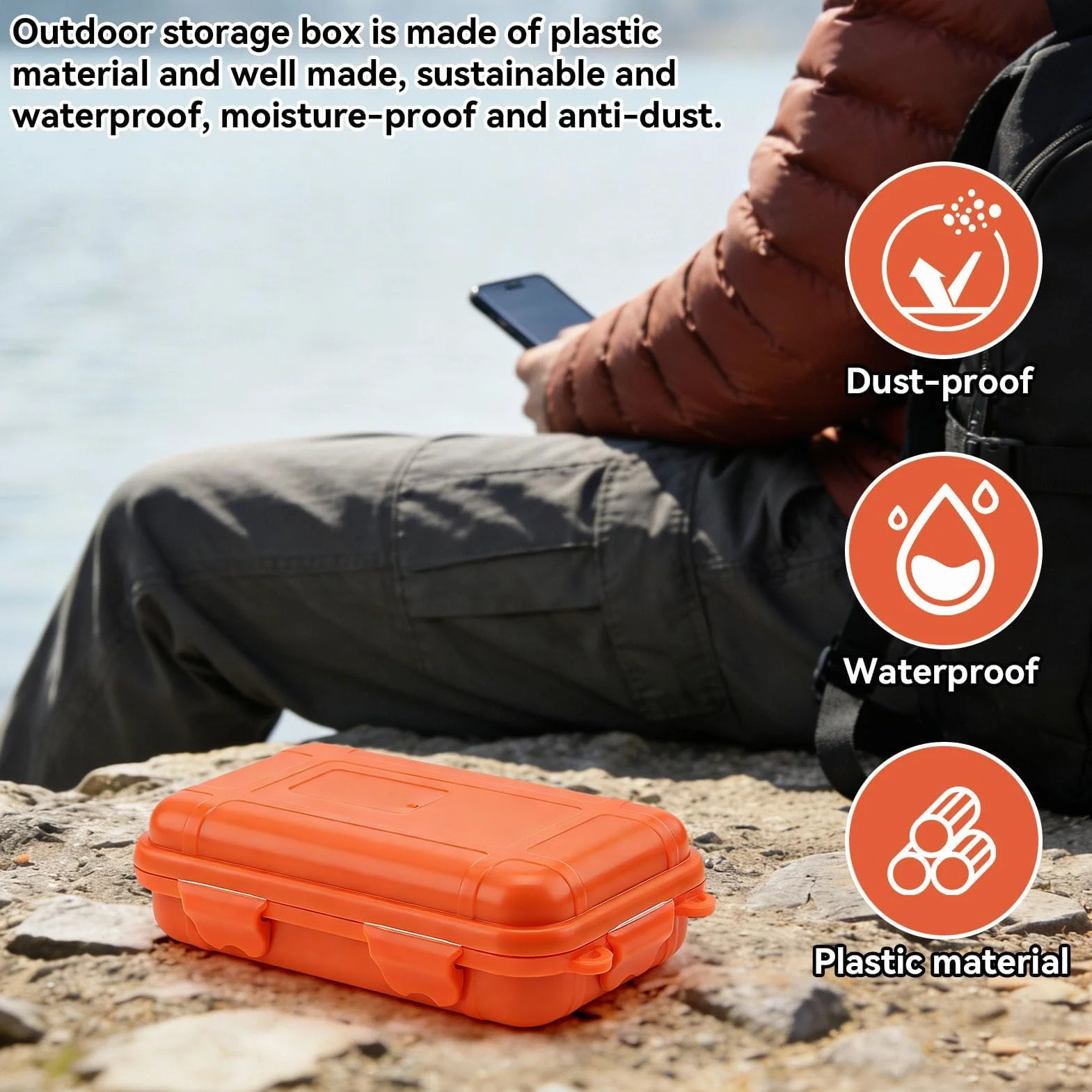 Estuche Organizador Impermeable Caja A Prueba De Golpes con 2 Hebillas En Forma De U para Viajes Al Aire Libre