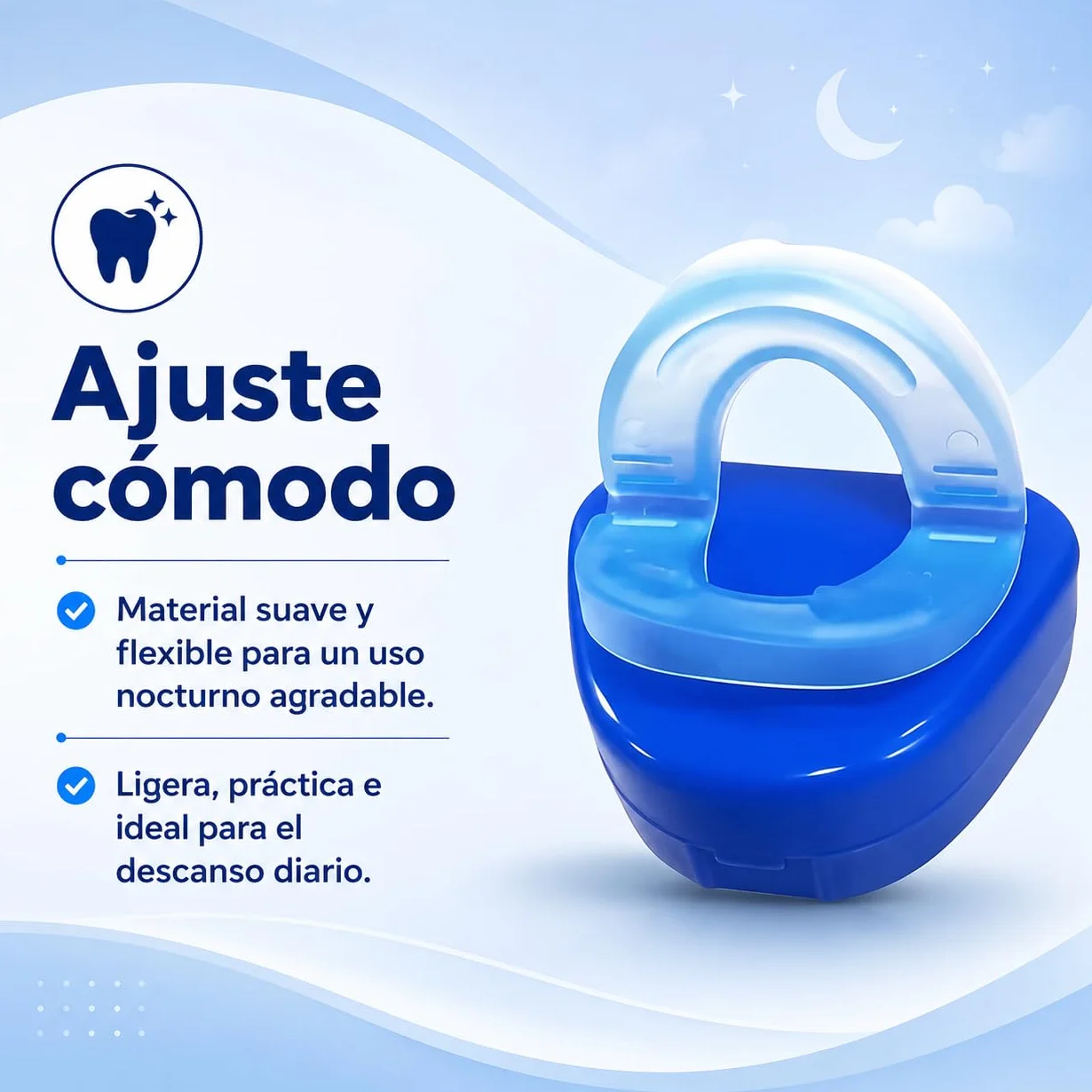 Férula Antirronquidos Ajustable, Dispositivo de Avance Mandibular Termomoldeable