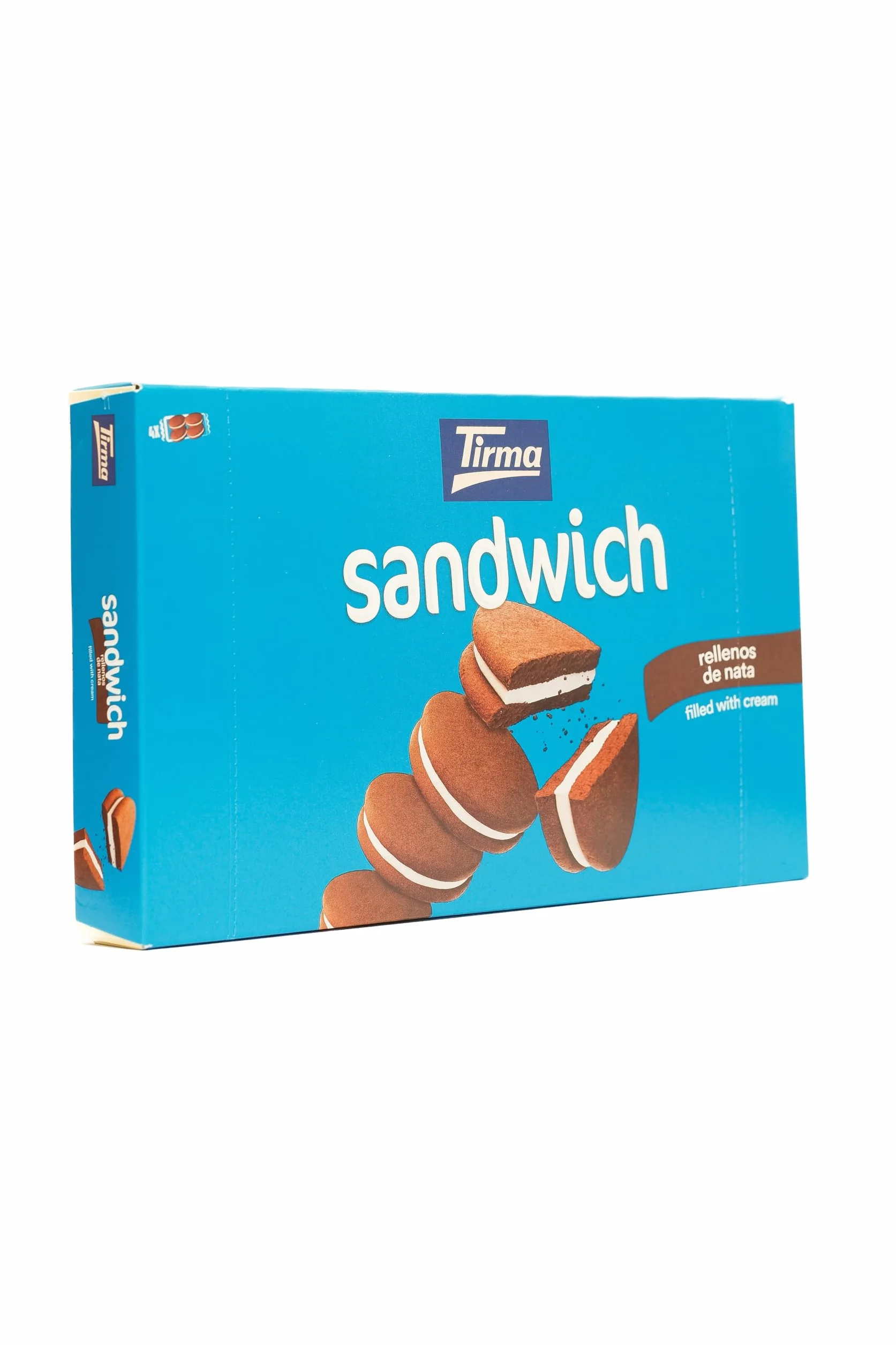 Tirma Sándwich de Galleta al Cacao con Relleno de Nata – 4 Packs de 45 g (Estuche de 180 g) | Galletas Dulces | Snack de Cacao y Nata | Ideal para Merienda y Tentempiés