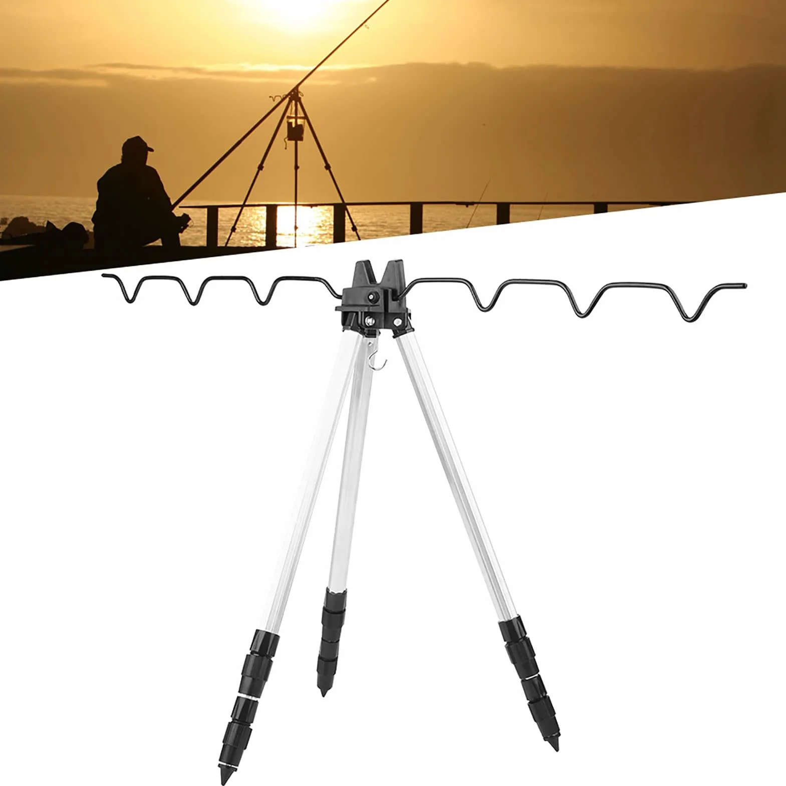 Soporte De Cañas De Pesca Mini Trípode Plegable para Playas Y Terrenos Fangosos