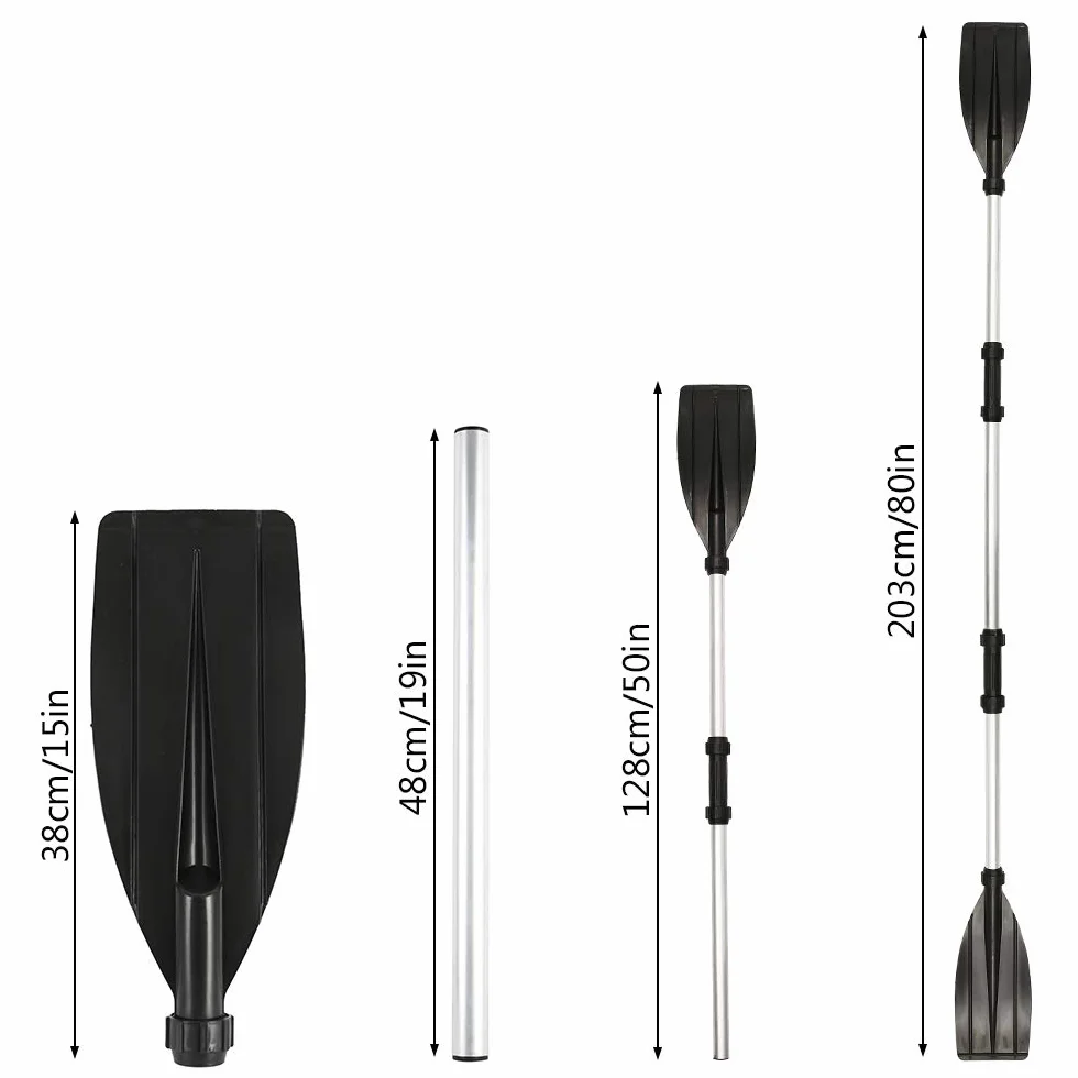 Remo Doble para Kayak, Aleación de Aluminio, Longitud Ajustable, Desmontable