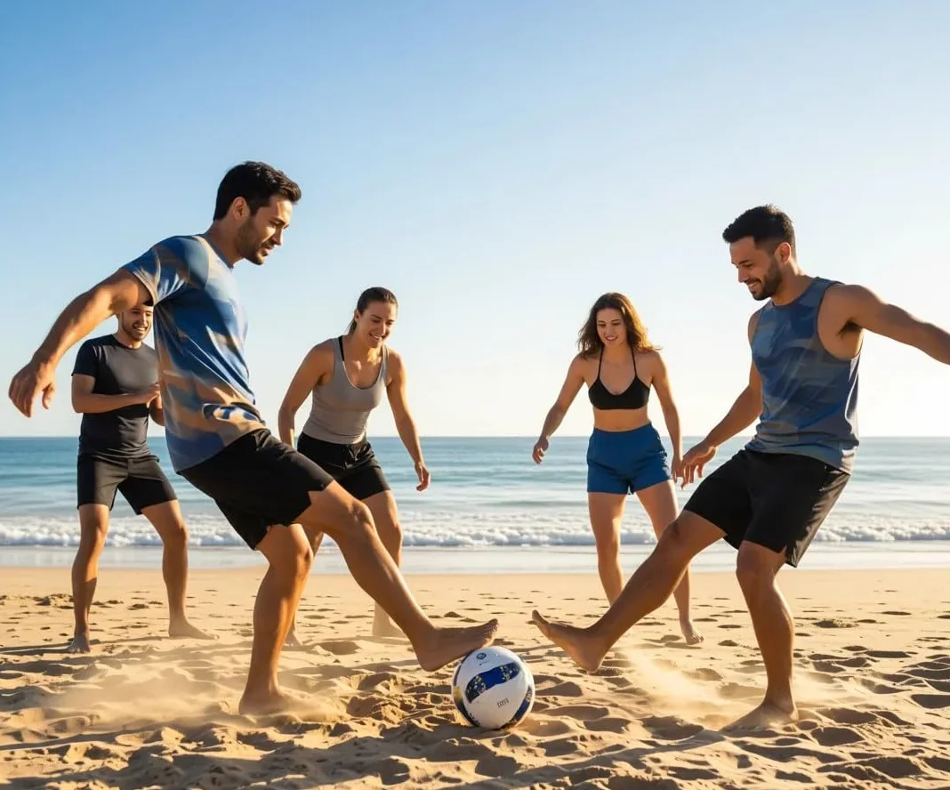 Balón de fútbol playa n.º 5 impermeable con inflador y aguja