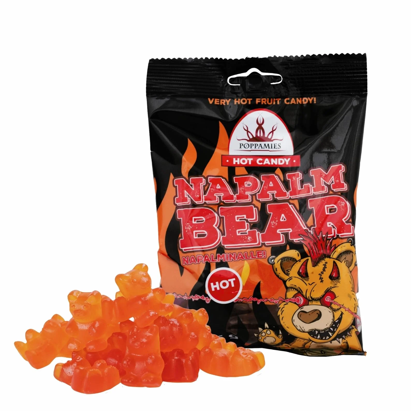 NapalmiNalle Gomitas picantes de osito Chili Fruit Gums Sweets 125 g Sin gluten vegano