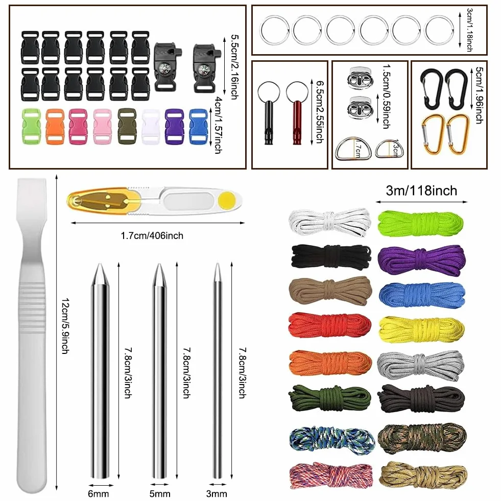 FARYODI Paracord 550 de 4 mm, cuerda de nailon de 3 metros, 7 núcleos para manualidades