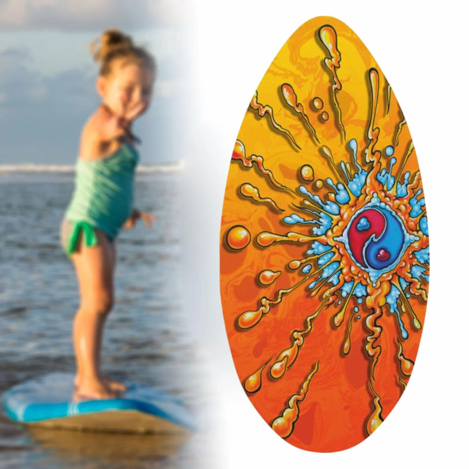 Perfeclan Tabla de Skimboard 30 Pulgadas para Niños Profesional de Madera