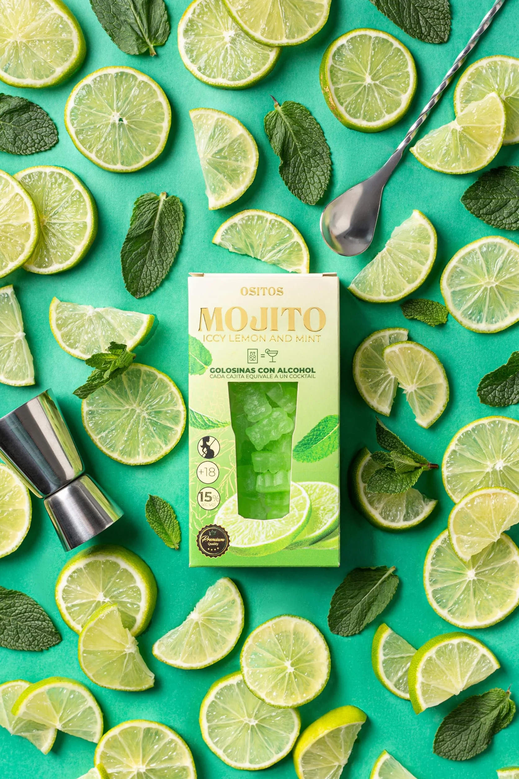 OSITOS Mojito - Cocktail comestible. Cada cajita equivale como un cocktail en volumen de alcohol.