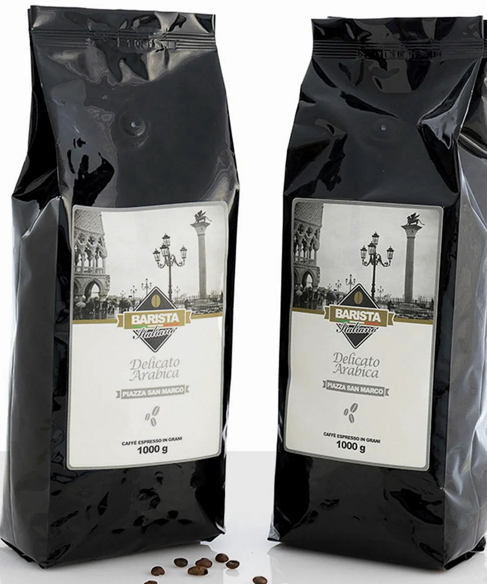 Barista Italiano - 2 x 1KG Café Natural En Grano (DELICATO ARABICA) | Made in Italy