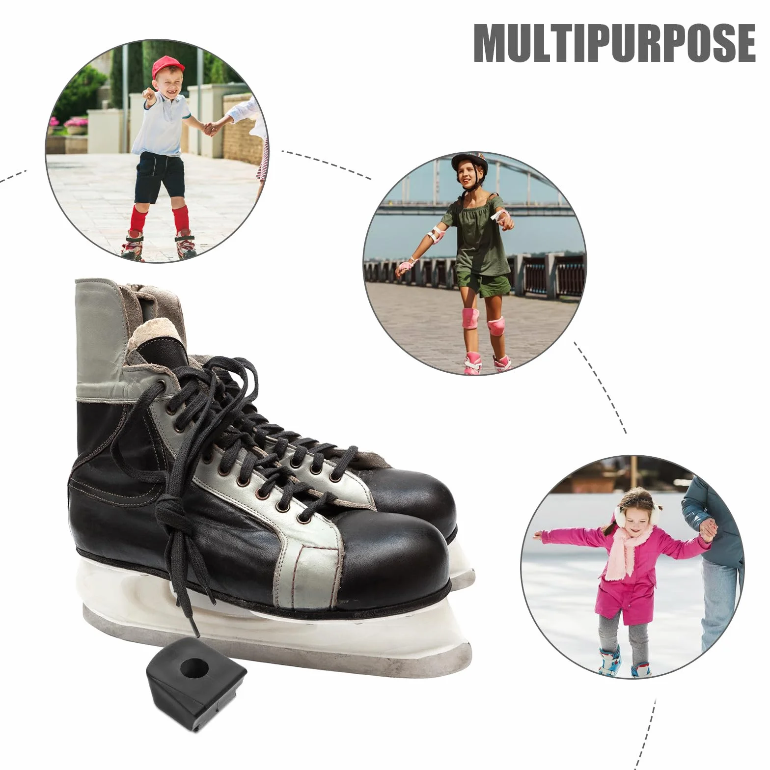 Topes de Freno PU Negro para Patines en Línea Compatibles Ruedas Accesorio Resistente al Desgaste