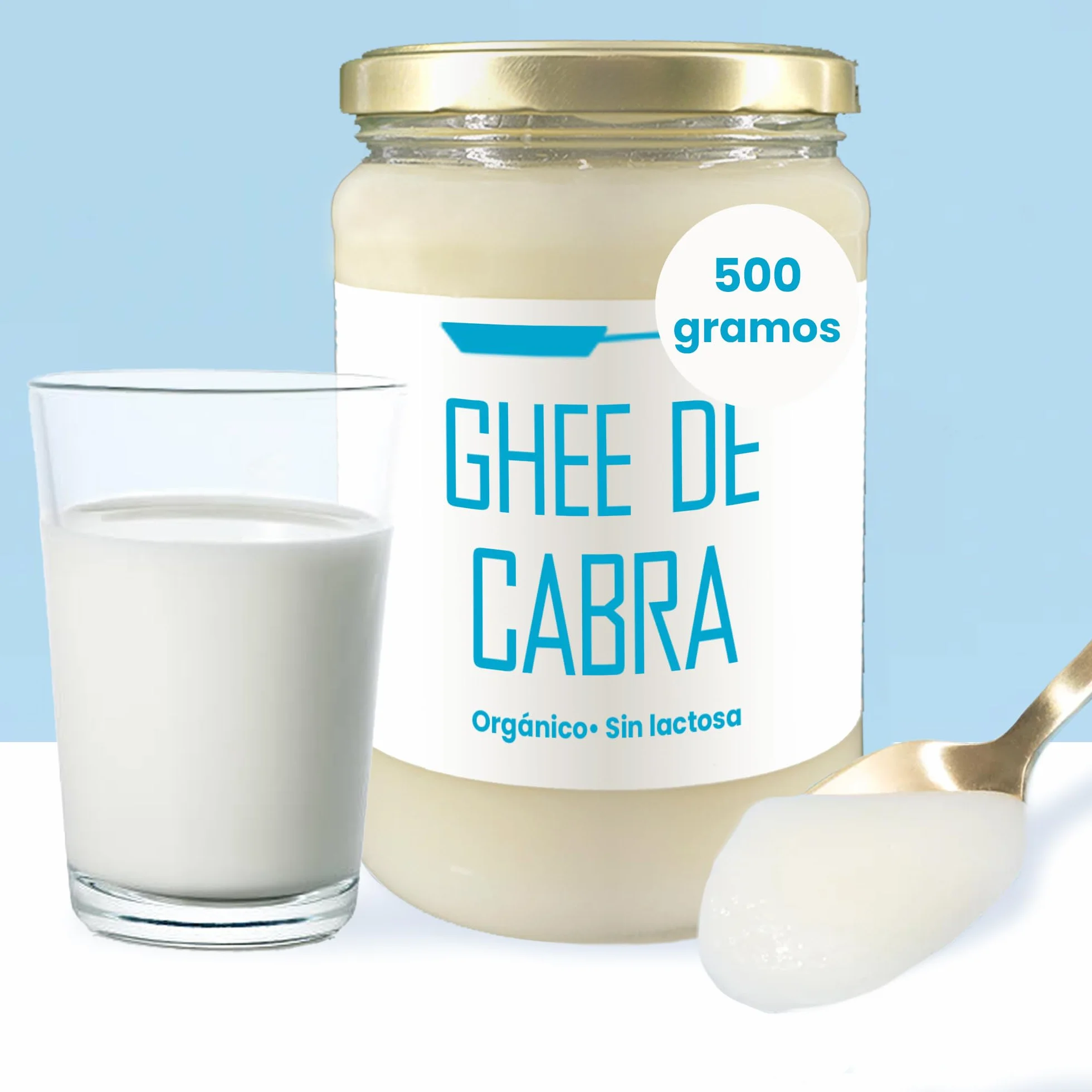 Ghee Easy Bio Ghee de Cabra 500g - Mantequilla de Cabra Clarificada Pura - 100% Orgánica - Ideal para Paleo y Keto - Libre de Gluten y Lactosa - Ayurveda