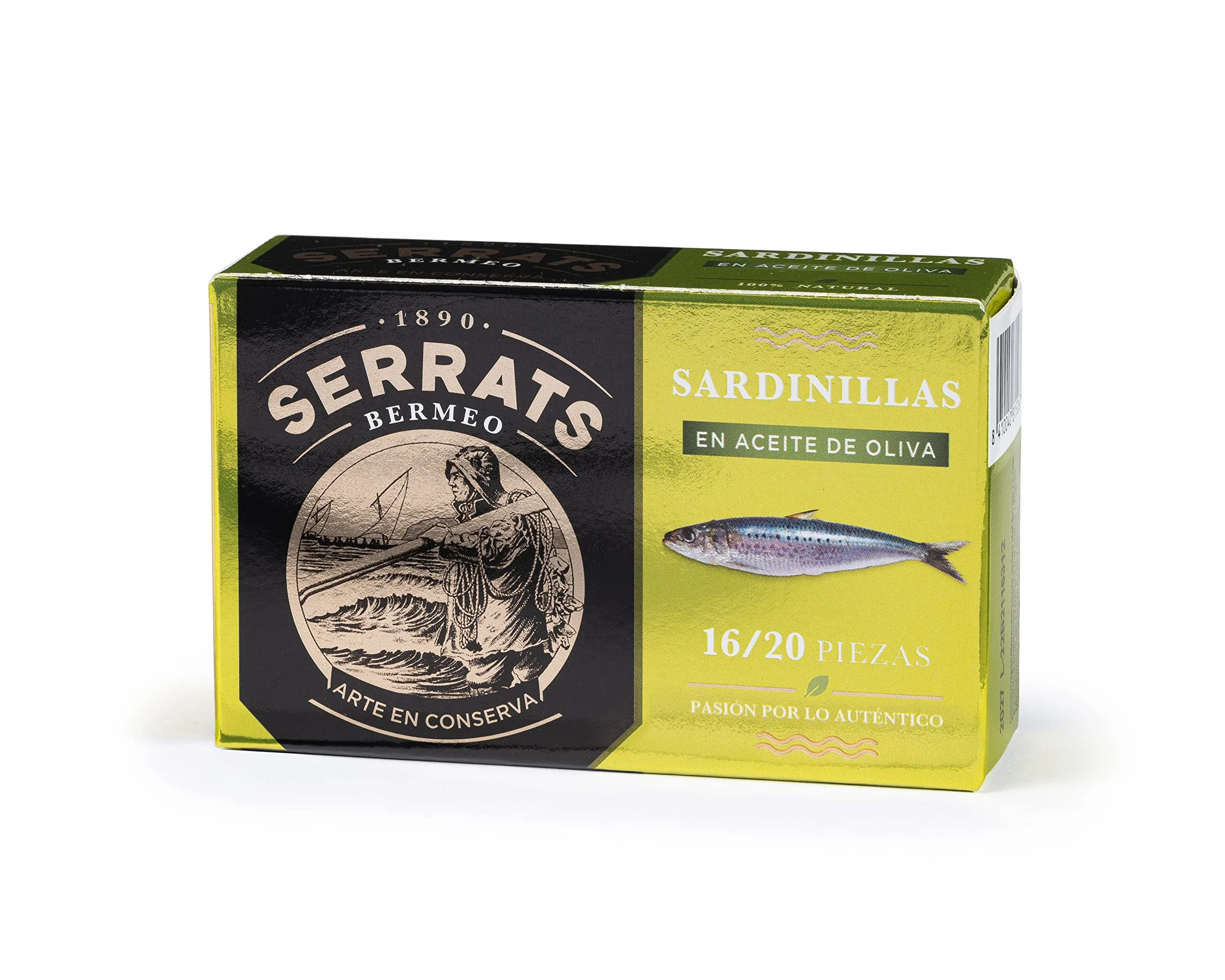 Conservas Serrats - Sardinillas en Aceite de Oliva - 16/20 sardinillas por lata (115g)