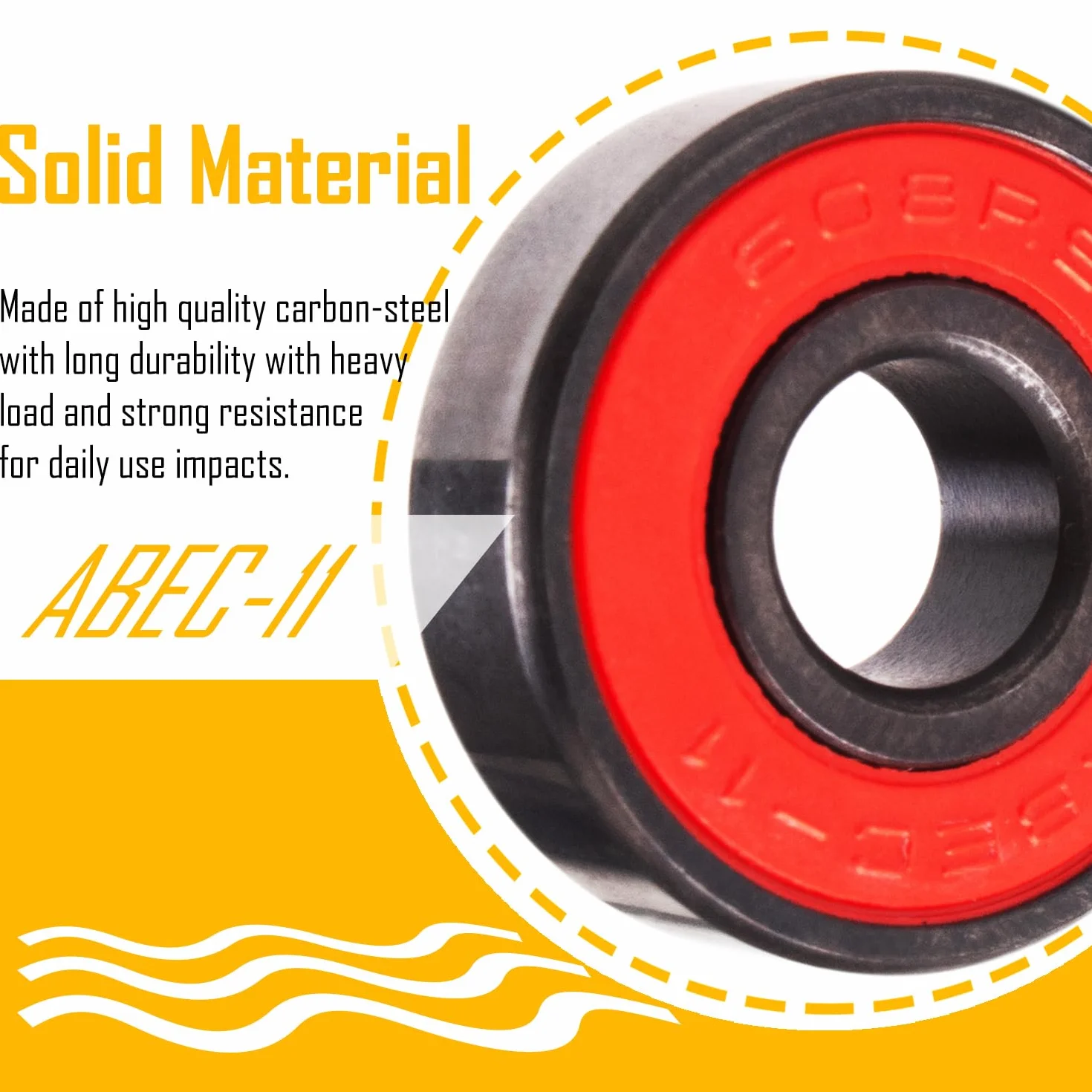 Senston Rodamientos de Bolas ABEC-11 608 RS 8 Piezas para Monopatín Velocidad