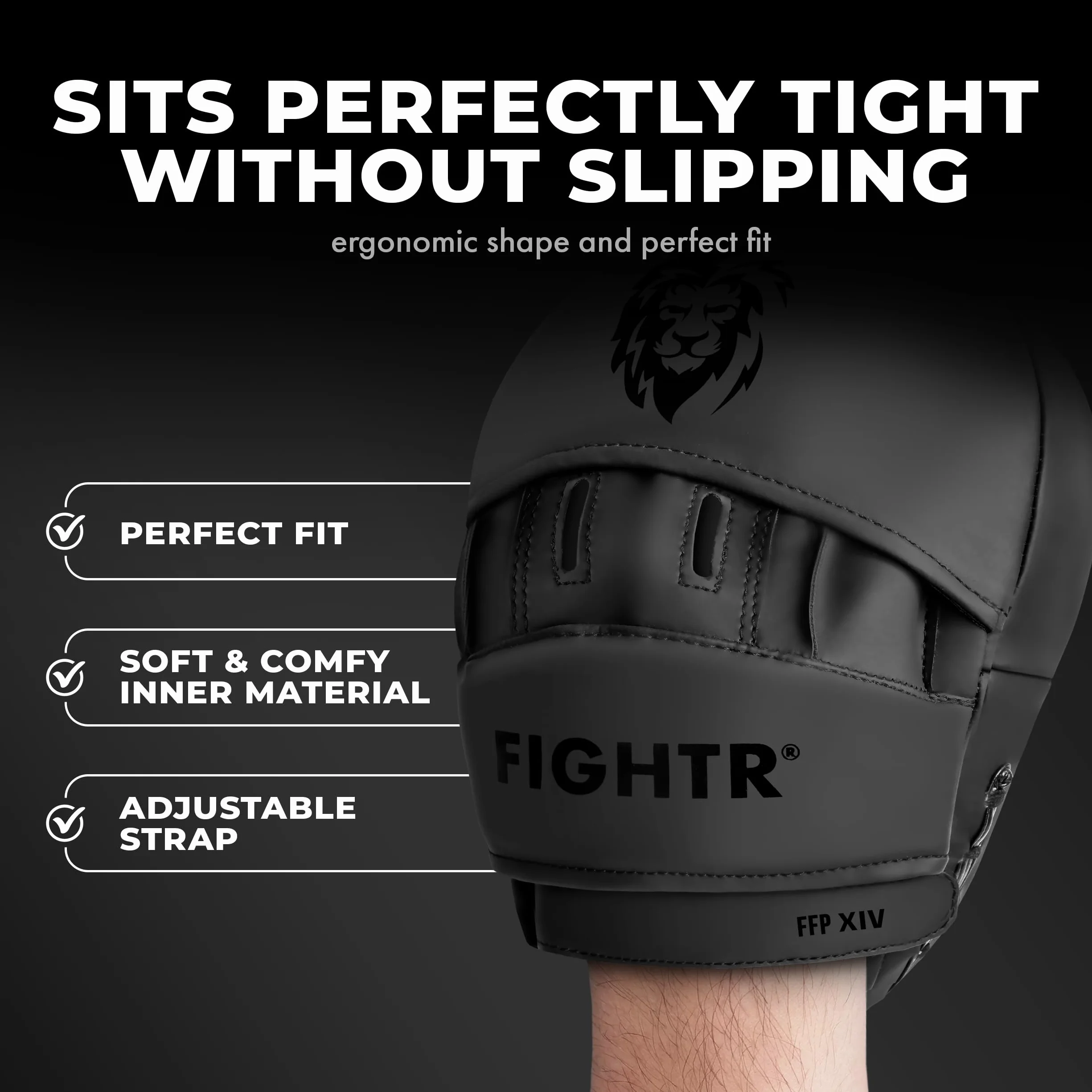 FIGHTR® Manoplas de Boxeo para Artes Marciales, Blanco y Negro, Incluye Bolsa de Transporte