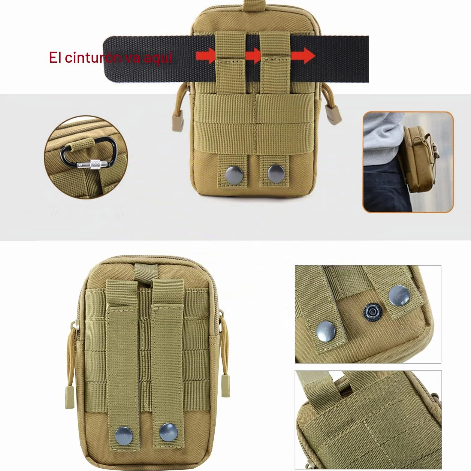 ZhaoCo Multiusos Poly Herramienta Soporte Tactical Molle EDC Bolsa Utilidad Gadget Bolsa Cintura Senderismo Camping