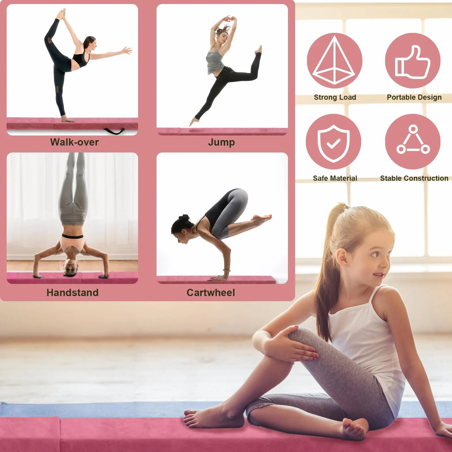 Viga de Equilibrio Plegable 240/270/300cm Gimnasia Infantil