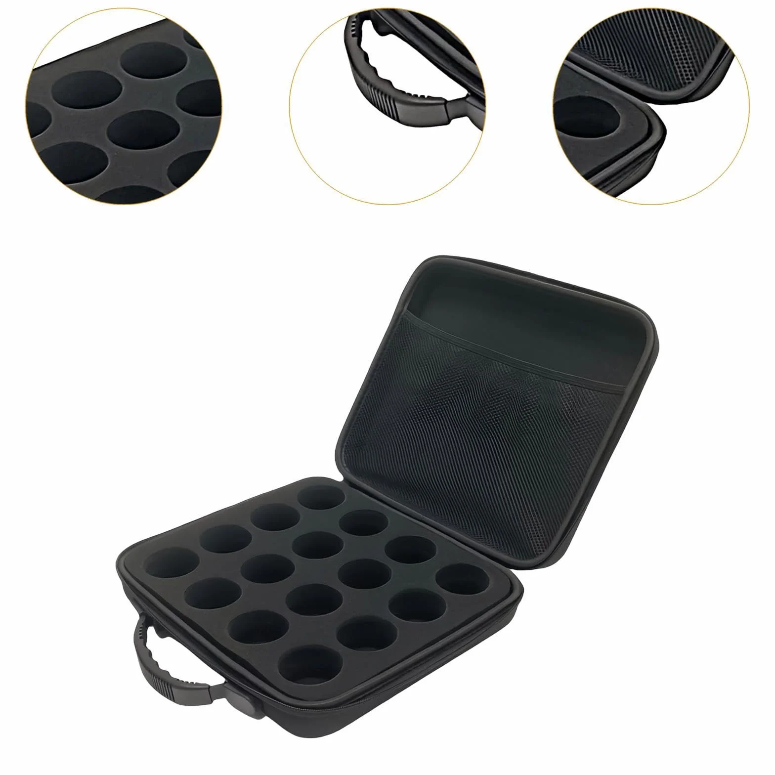Harilla Estuche de Transporte para Bolas de Billar, Caja de Almacenamiento, Ligero, Cremallera, Acolchado