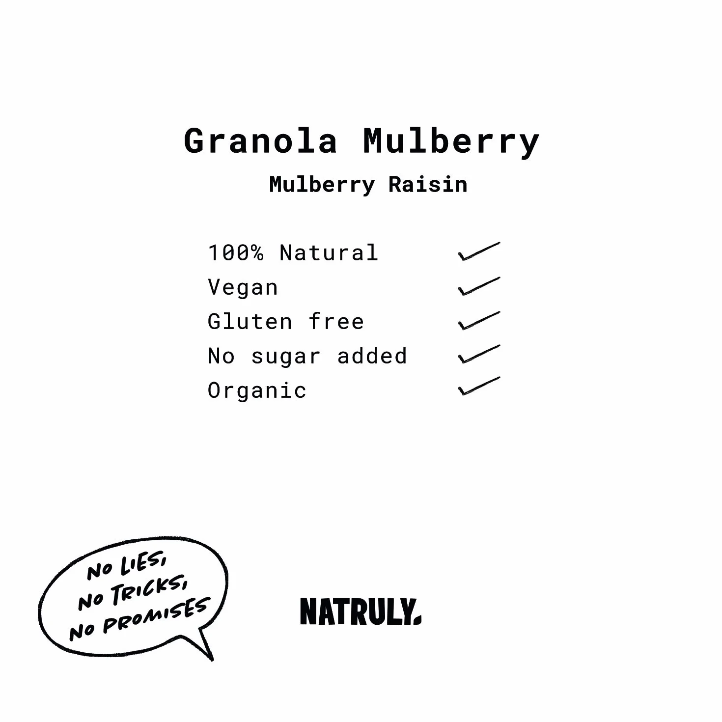 NATRULY Granola BIO de Frutos Secos y Semillas Sin Cereales, Sin Gluten y Sin Azúcar Refinado, Vegana, Sabor Moras y Pasas -Pack3x325g