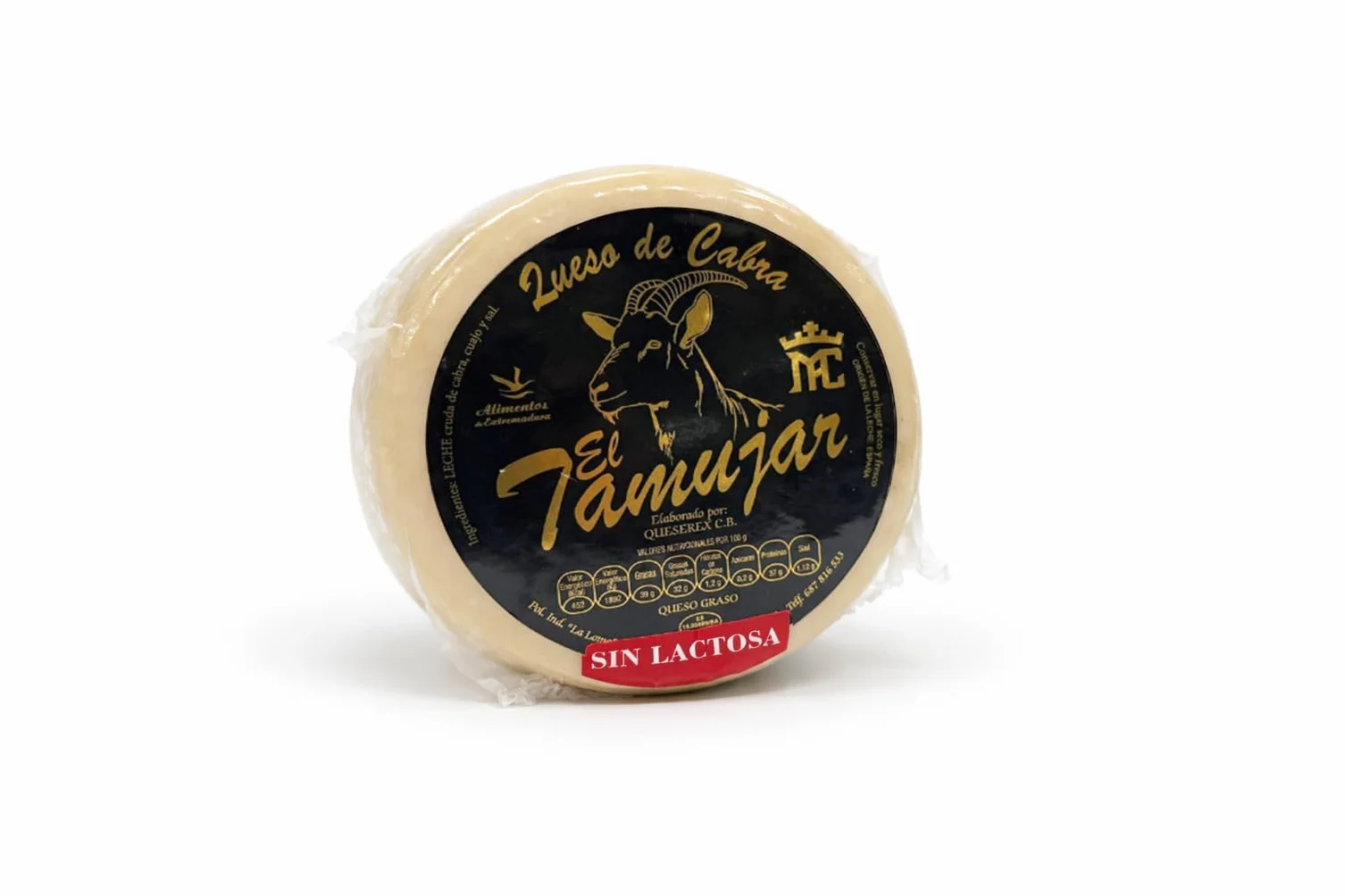 El Tamujar Queso de Cabra Artesano Extremeño 700 g Aprox. – Leche Cruda – Curado – Pasta Semiblanda – Sabor Intenso y Persistente – Sin Lactosa