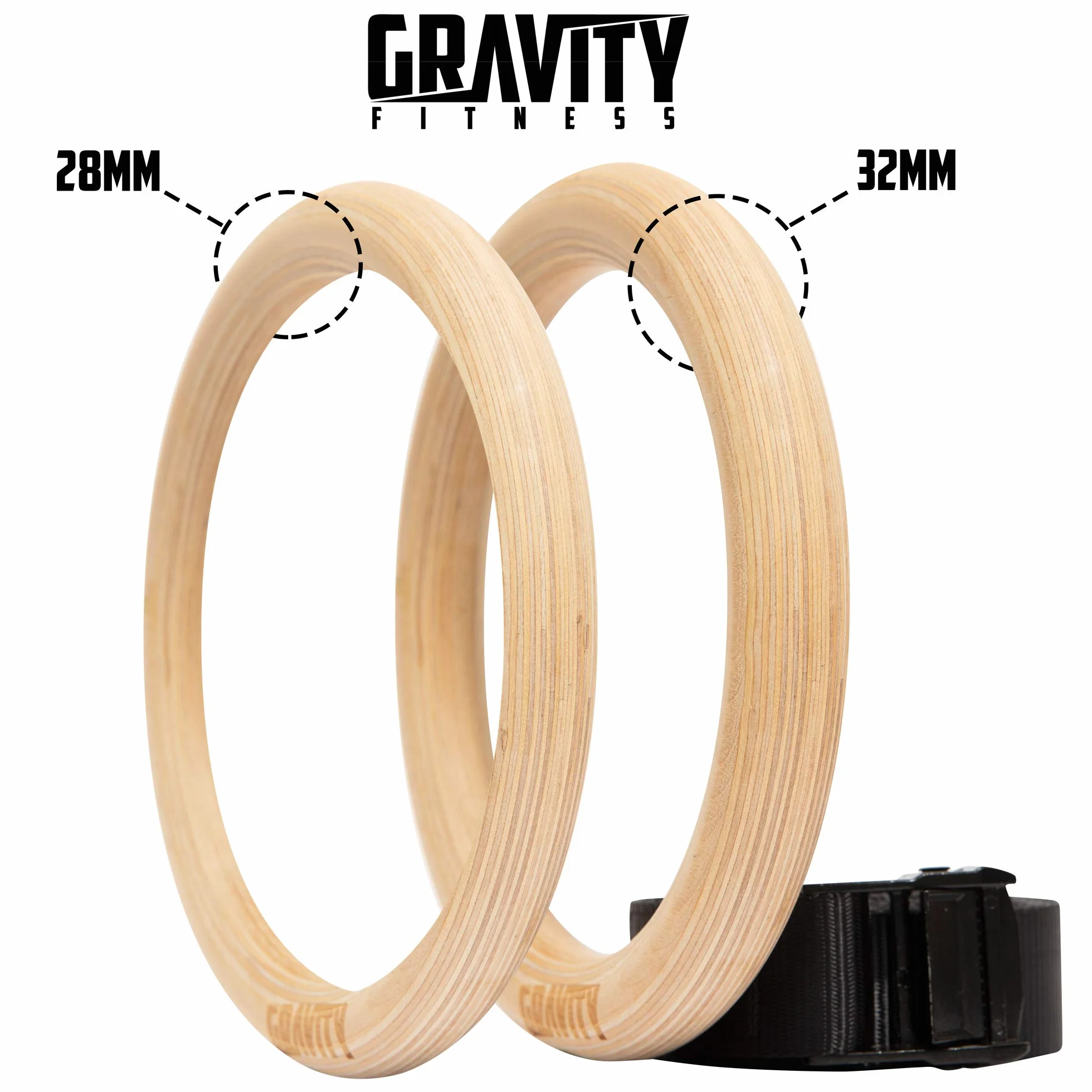 Gravity Fitness Anillos de Gimnasia de Madera
