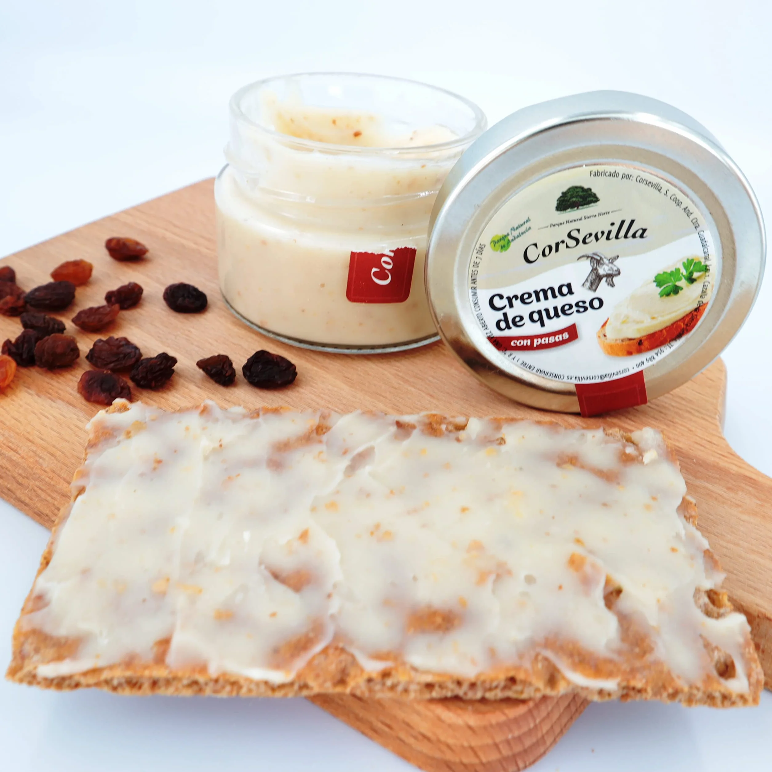 Corsevilla - Crema Queso Cabra Curado - Queso Untar - Lote Gourmet - Tradicional - Pasas - Lomo Iberico - Pack 3 unidades - 100 g unidad aprox - 300 g Pack aprox.
