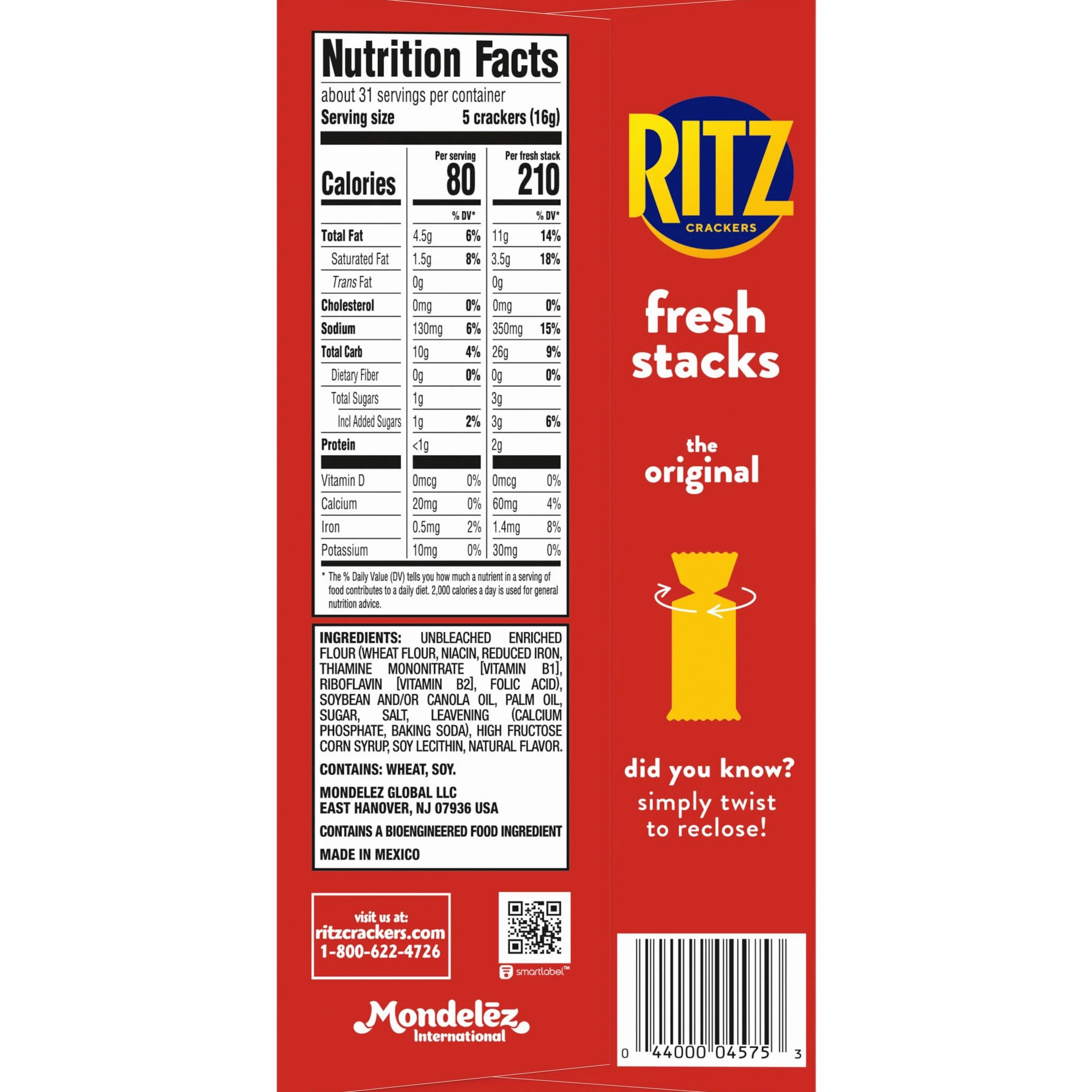 Fresh Stacks Original Crackers, Family Size, 17.8 oz
