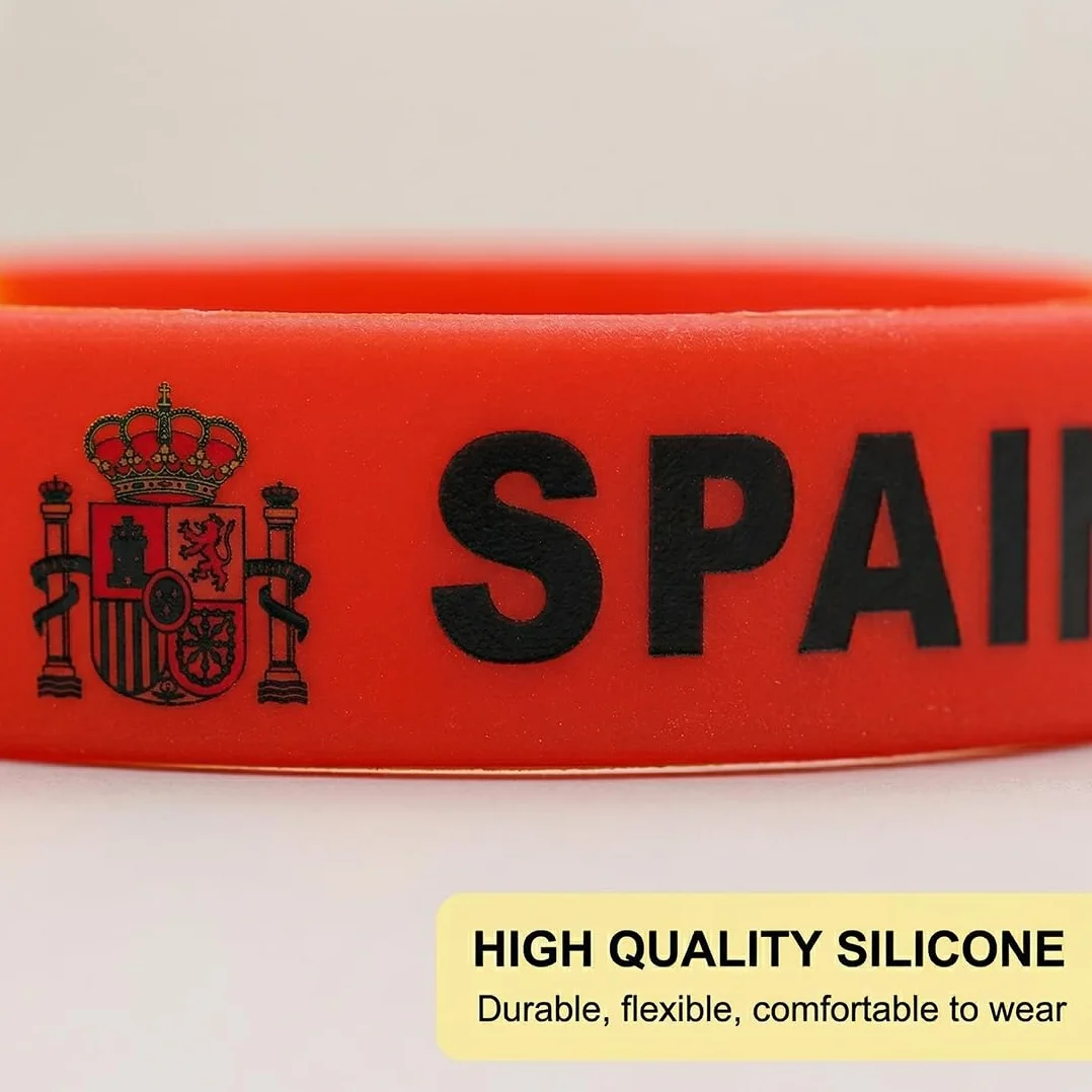 Pulseras de silicona con diseño de bandera de España, 8 piezas, para hombres y mujeres, Copa Mundial 2026