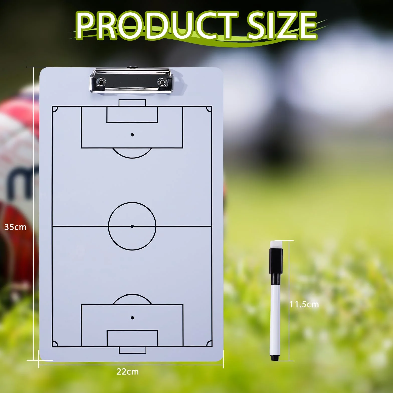 Pizarra Táctica de Fútbol Entrenador Magnética Plegable con Lapiceros Borrador