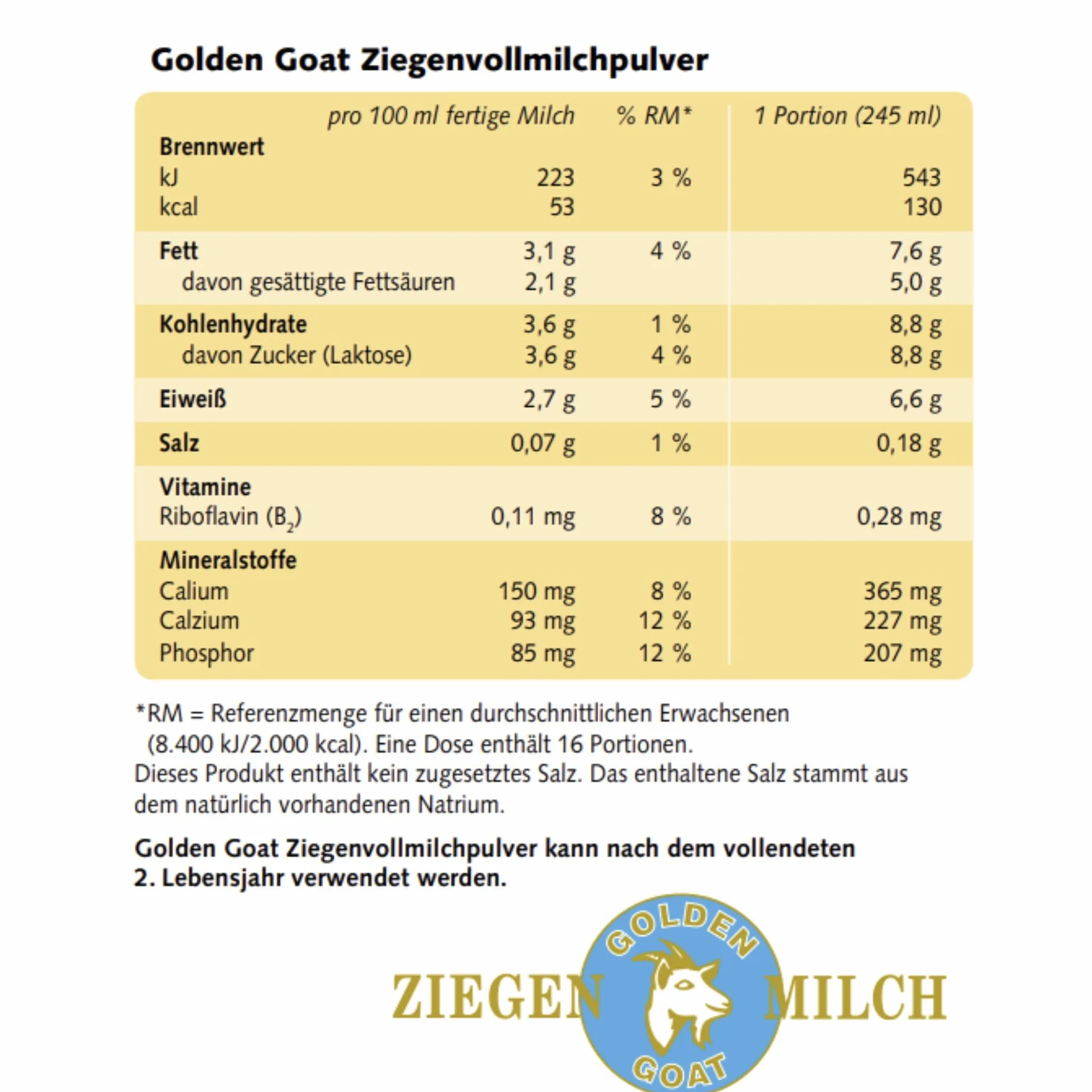 Golden Goat Bambinchen Leche en polvo de cabra dorada 2 x 400 g