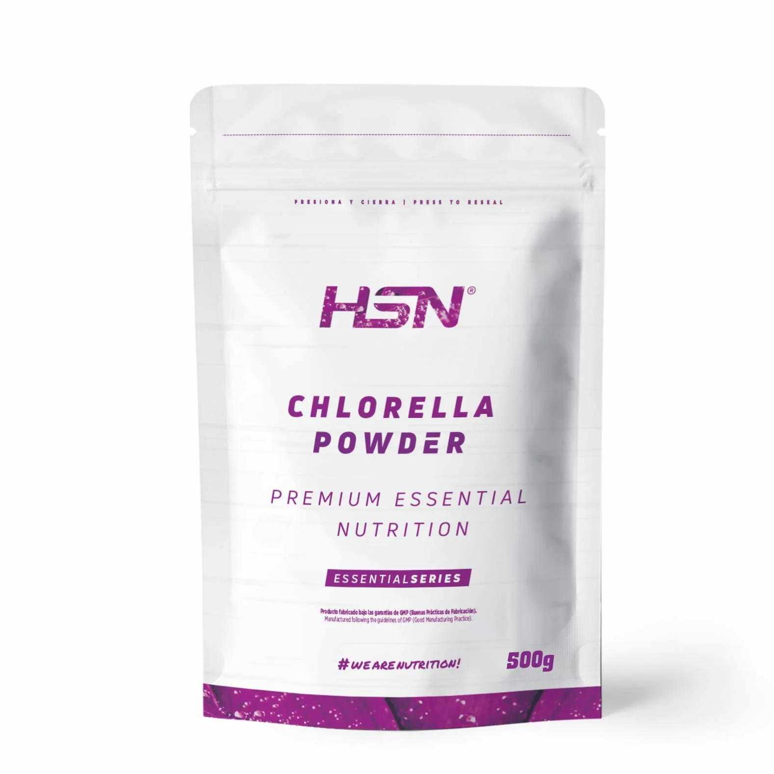 HSN Chlorella en Polvo | 500 g = 167 tomas por envase 100% Pura Alga Chlorella Pyrenoidosa Rica en Clorofila | Fuente de Vitamina B12 + Fibra + Minerales | No-GMO, Vegano, Sin Aditivos, Sin Gluten