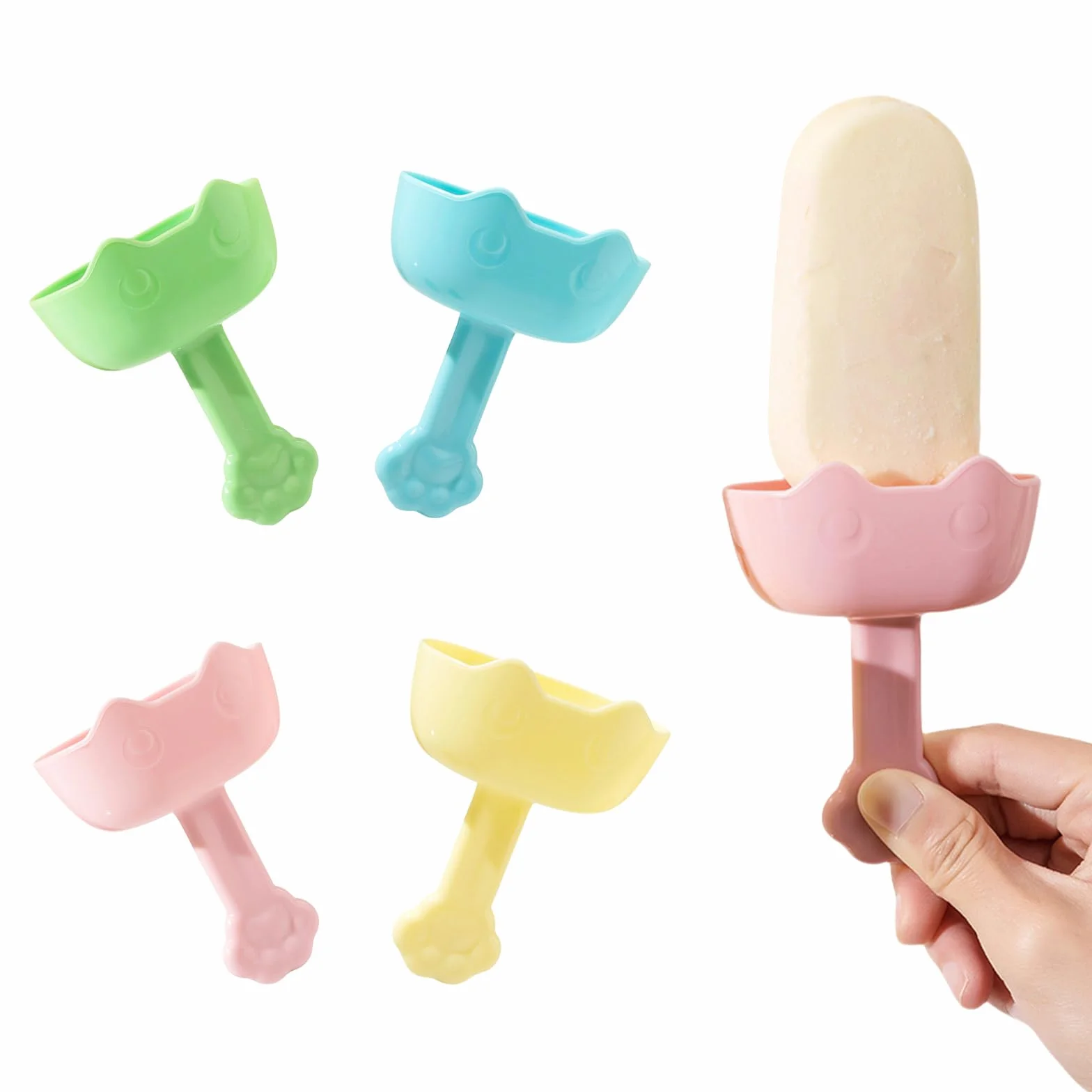 Soporte para palitos de hielo sin goteo para niños, 4 unidades, soporte para hielo para niños, reutilizables, para niños pequeños