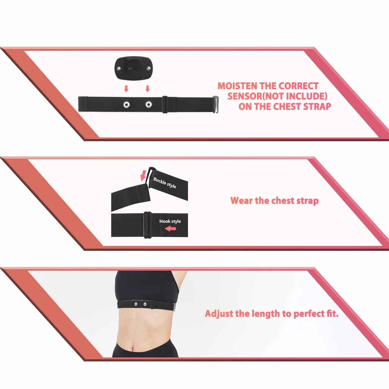 FITCENT Heart Rate Monitor Chest Replacement Strap for Polar H10 Wahoo Tickr Coospo Powrlabs Moofit