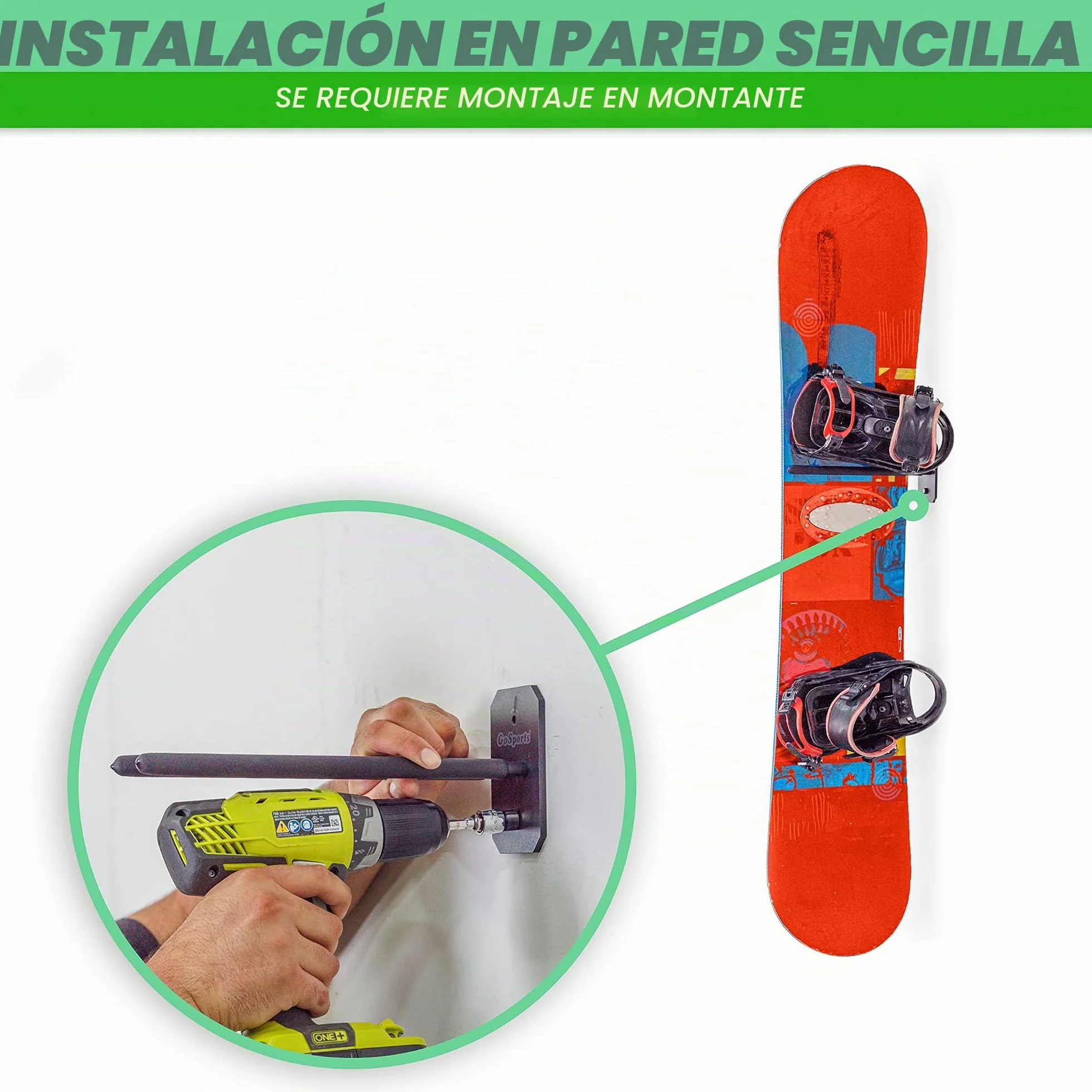 Estante de Almacenamiento para esquí y Snowboard montado en la Pared, 2 u 8 tamaños