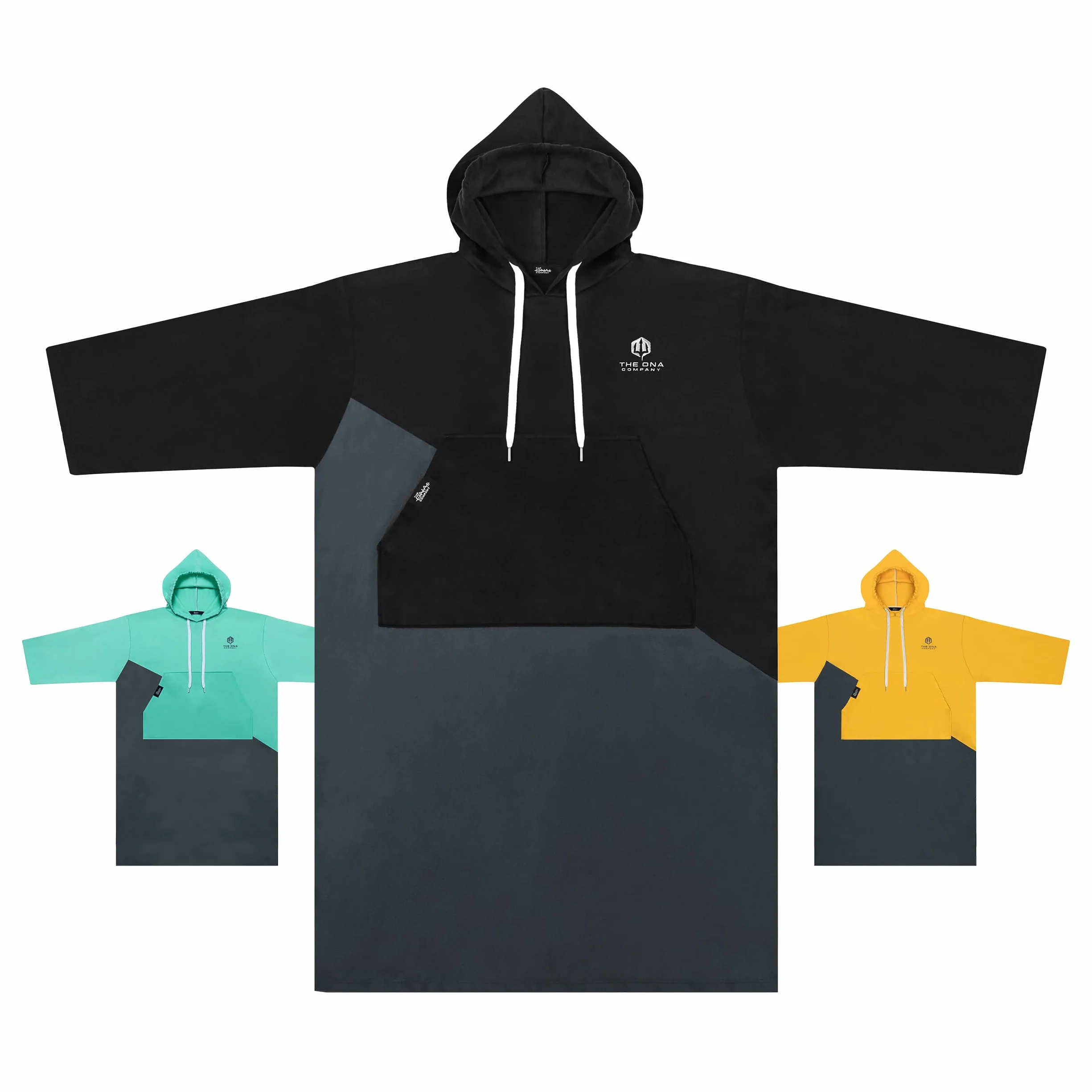 Poncho Surf de Microfibra Ligero Secado Rápido Hombre Mujer Playa Piscina Natación Negro