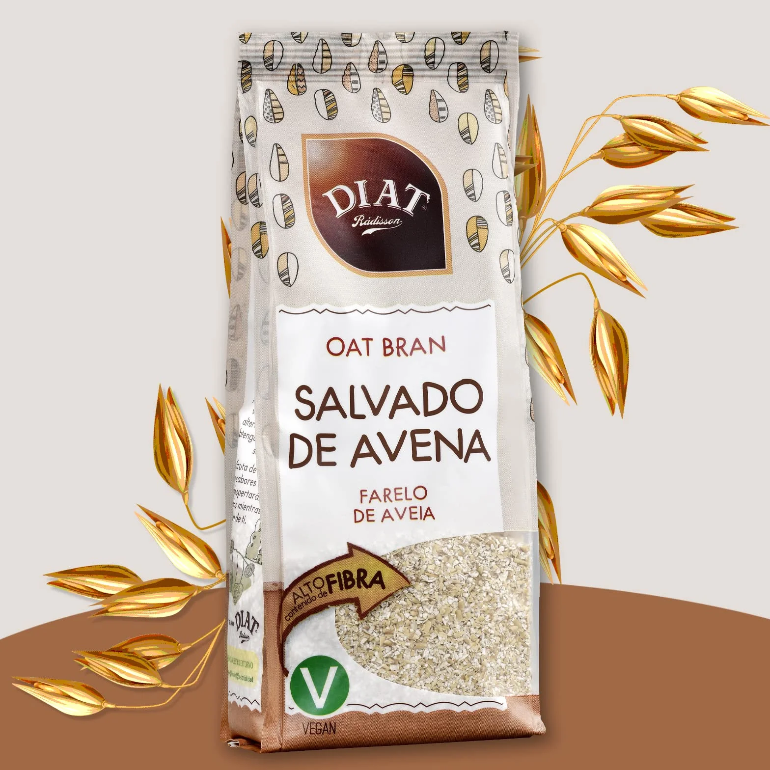 DIAT Radisson - Salvado de Avena sin Azúcar | Alto Contenido en Fibra y Betaglucanos | Salvado de Avena Natural | sin Azúcares Añadidos