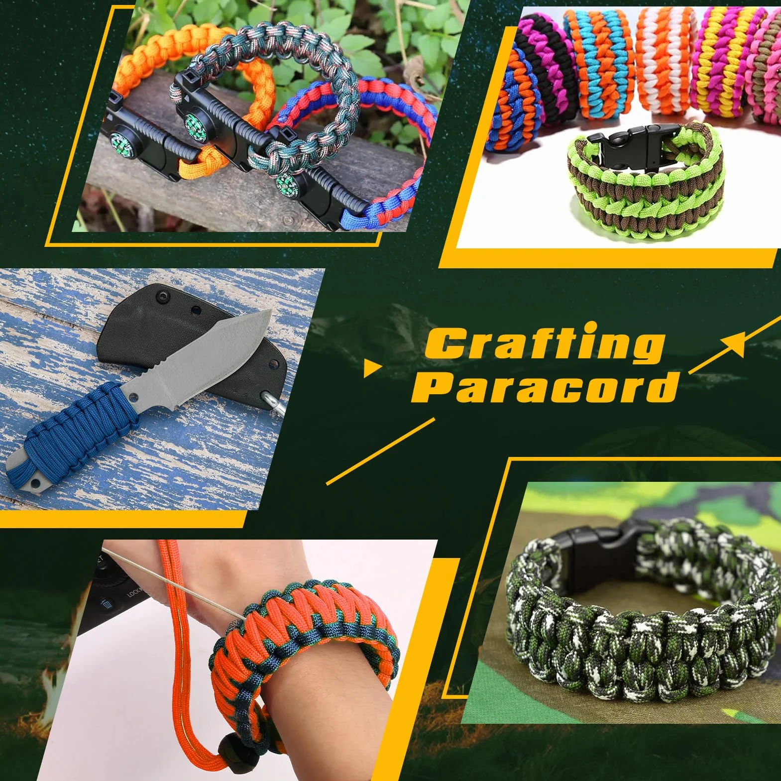 VABNEER Rollo Paracord 4mm 9 Hilos 48m 295 kg Cuerda Supervivencia