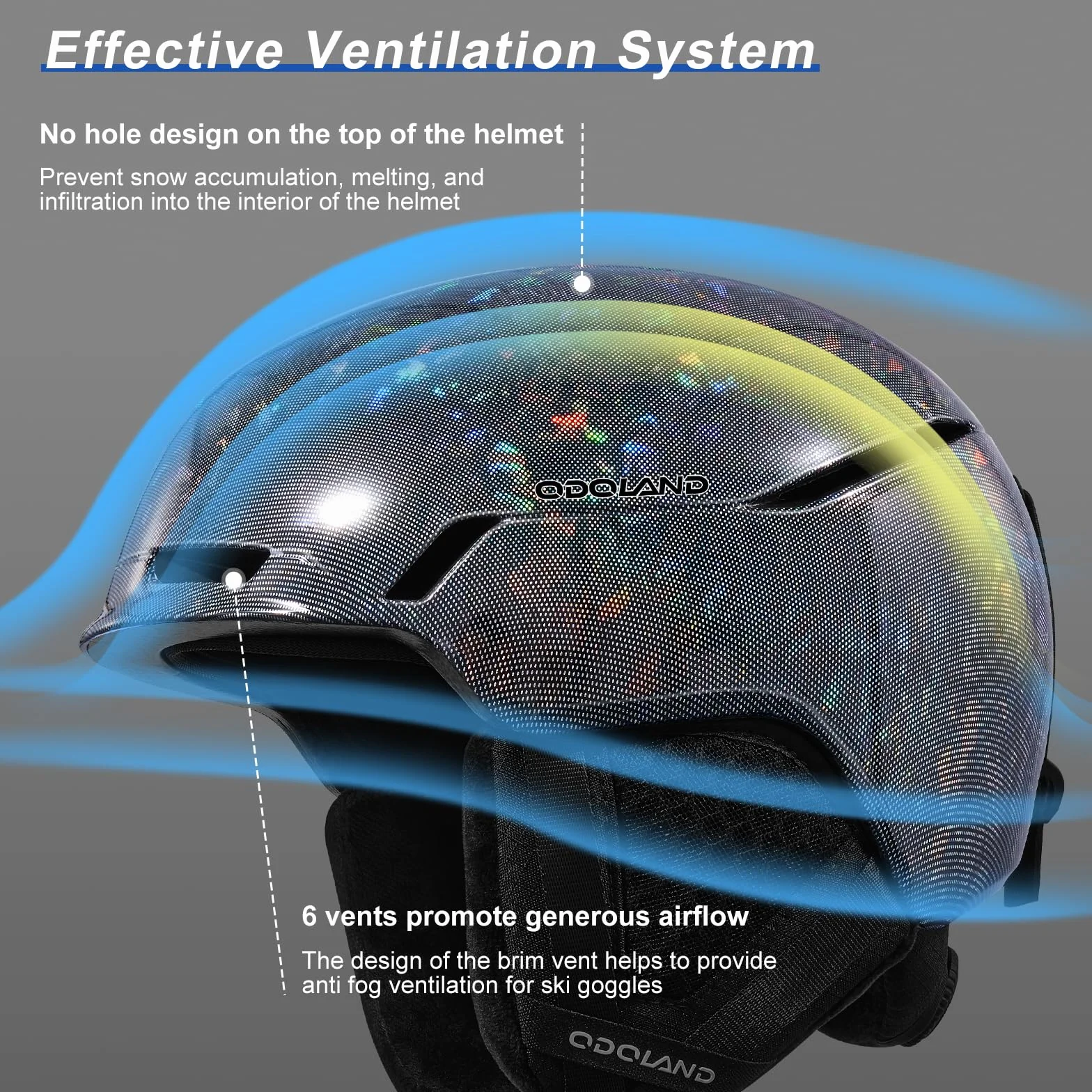 Odoland Casco de Esquí Ajustable con Excelente Ventilación para Hombres Mujeres y Jóvenes