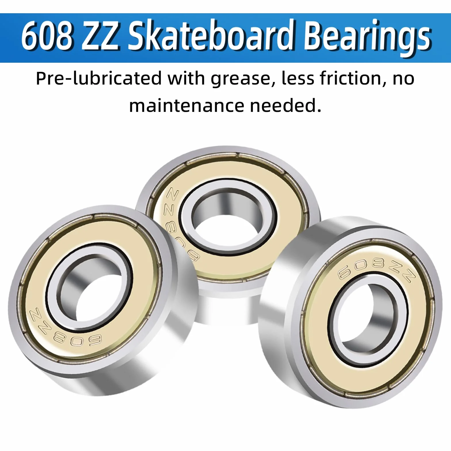 Rodamientos de bolas 608 ZZ 8x22x7 mm doble blindado metal miniatura 40 unidades